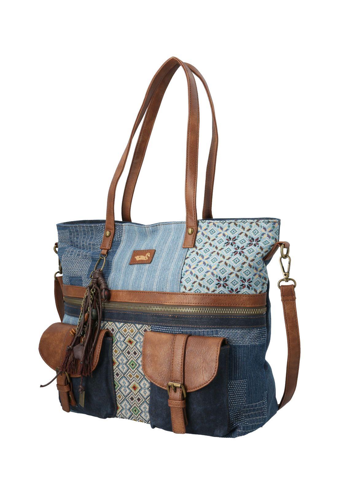 Cartera Azul Hakan Tote Mujer-1