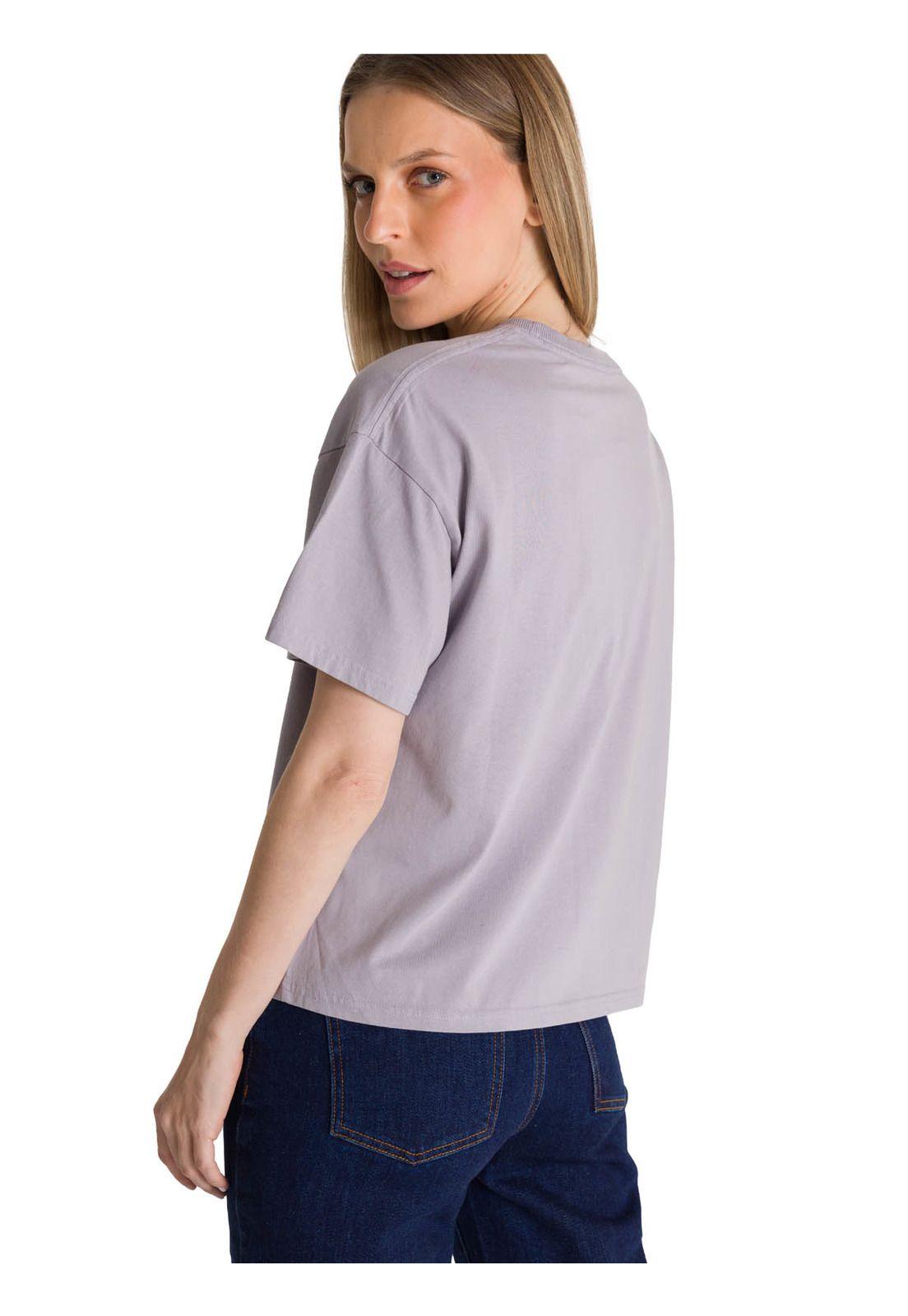 Polera Manga Corta Boxy Mujer Bordato Lila-3