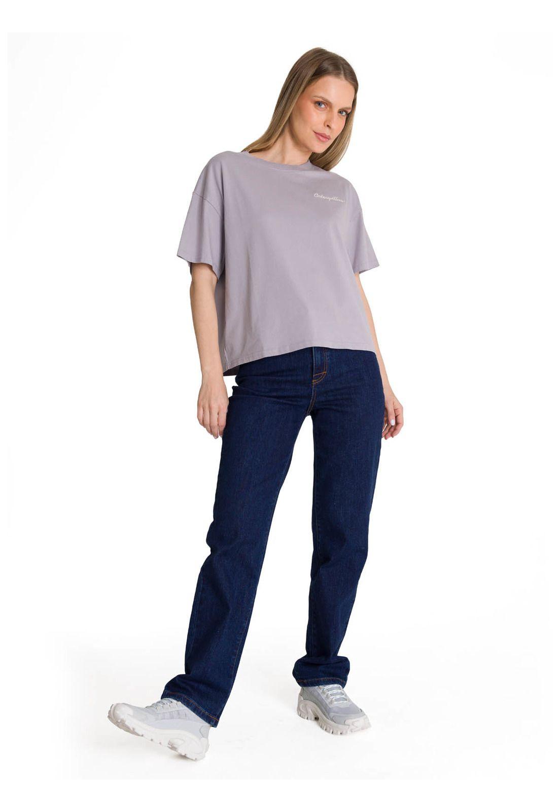 Polera Manga Corta Boxy Mujer Bordato Lila-6