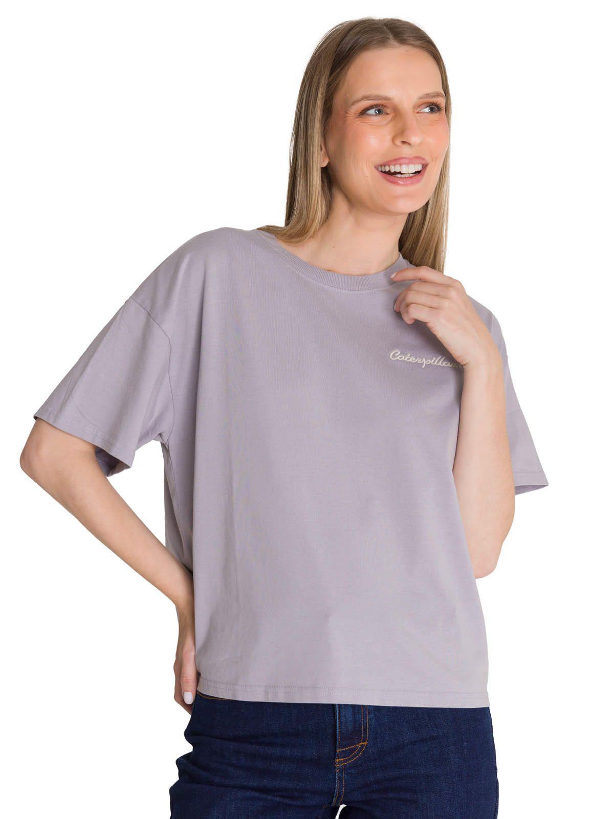 Polera Manga Corta Boxy Mujer Bordato Lila-0