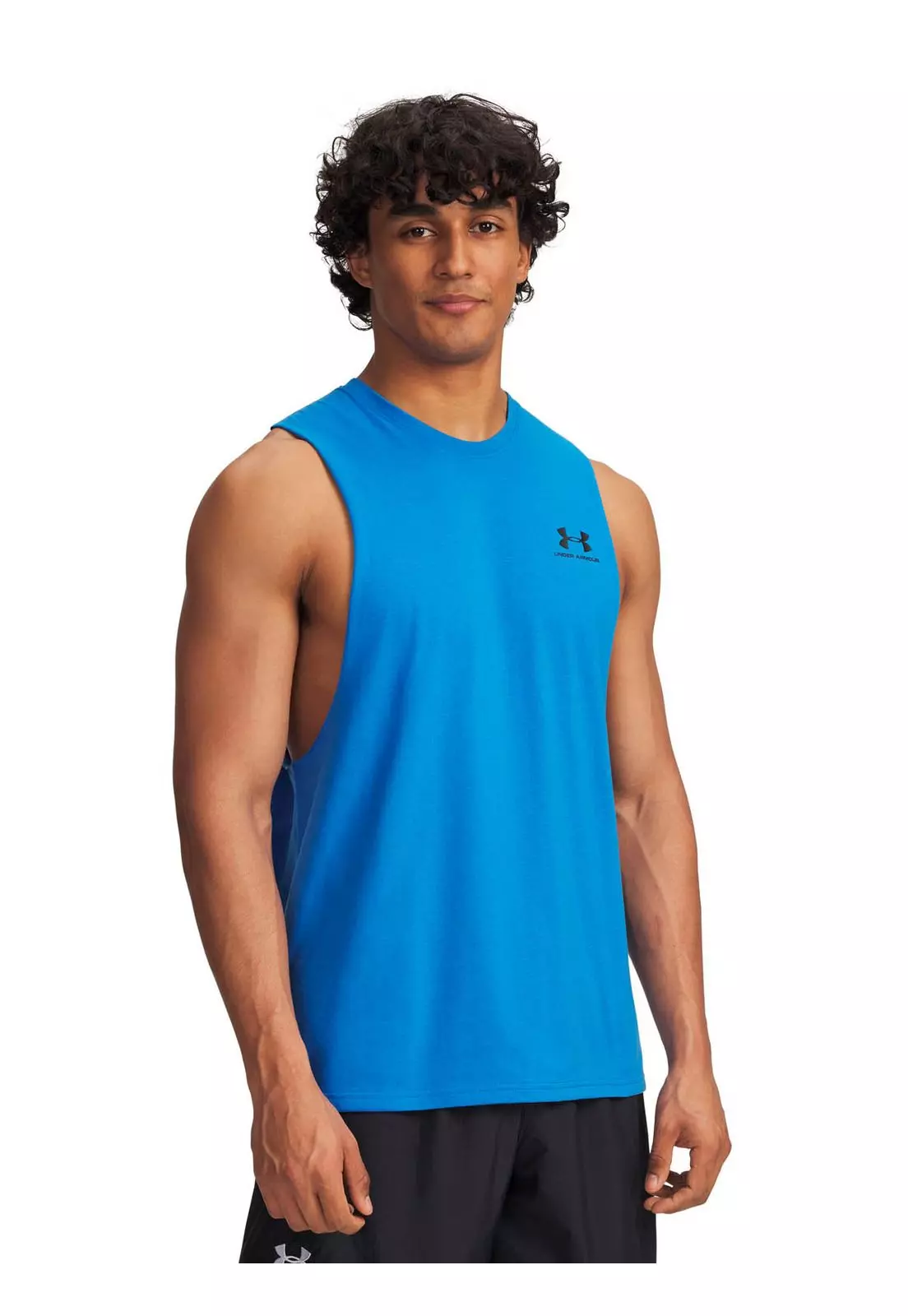 Polera Manga Corta Lifestyle  Hombre Left Chest Cut Off Azul -0