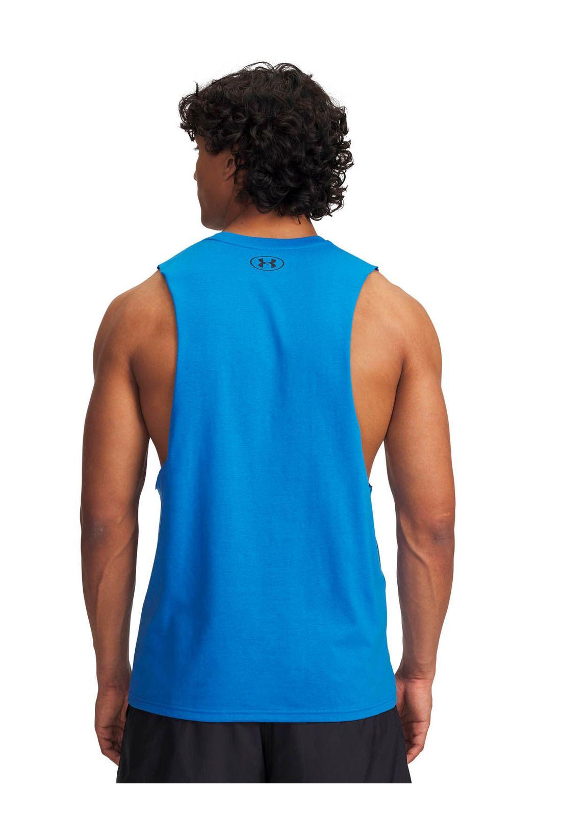 Polera Manga Corta Lifestyle  Hombre Left Chest Cut Off Azul -1