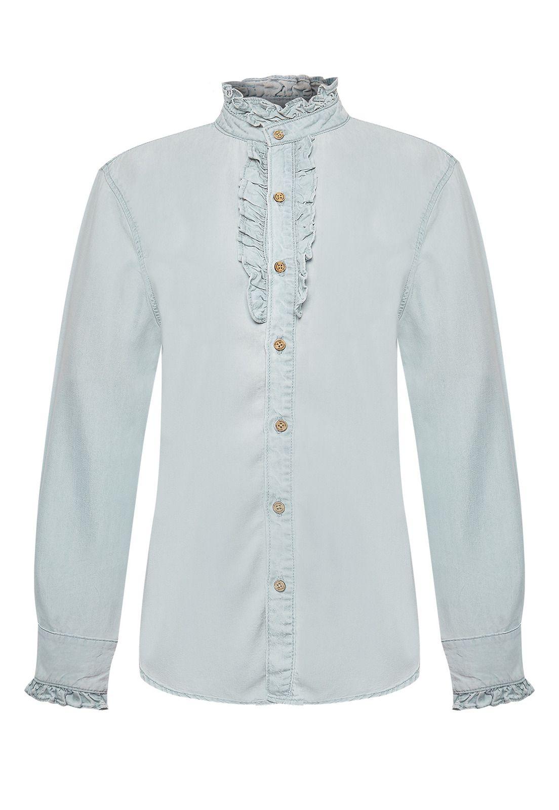 Blusa Tencel Mujer Raulí Azul -0
