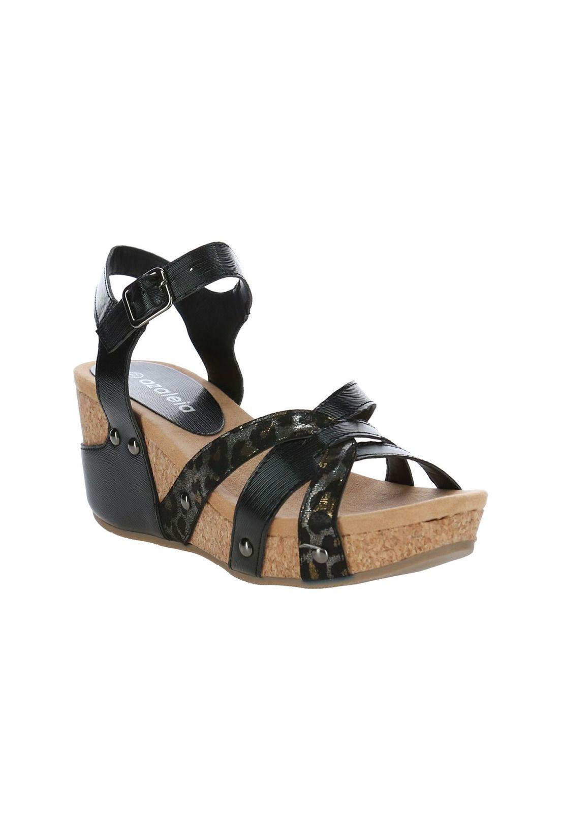 Sandalia Mujer Randall Negro / Leopardo-1