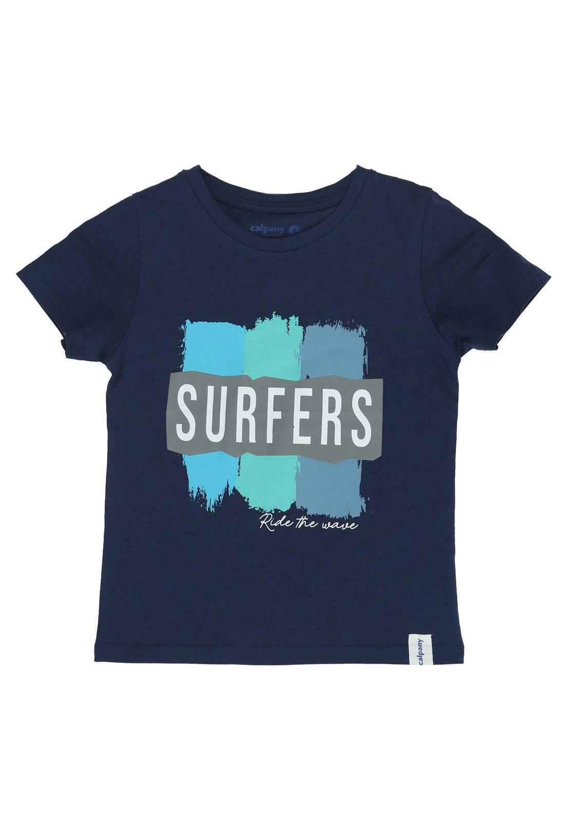 Polera M/C Niño Surfers Azul Marino-0