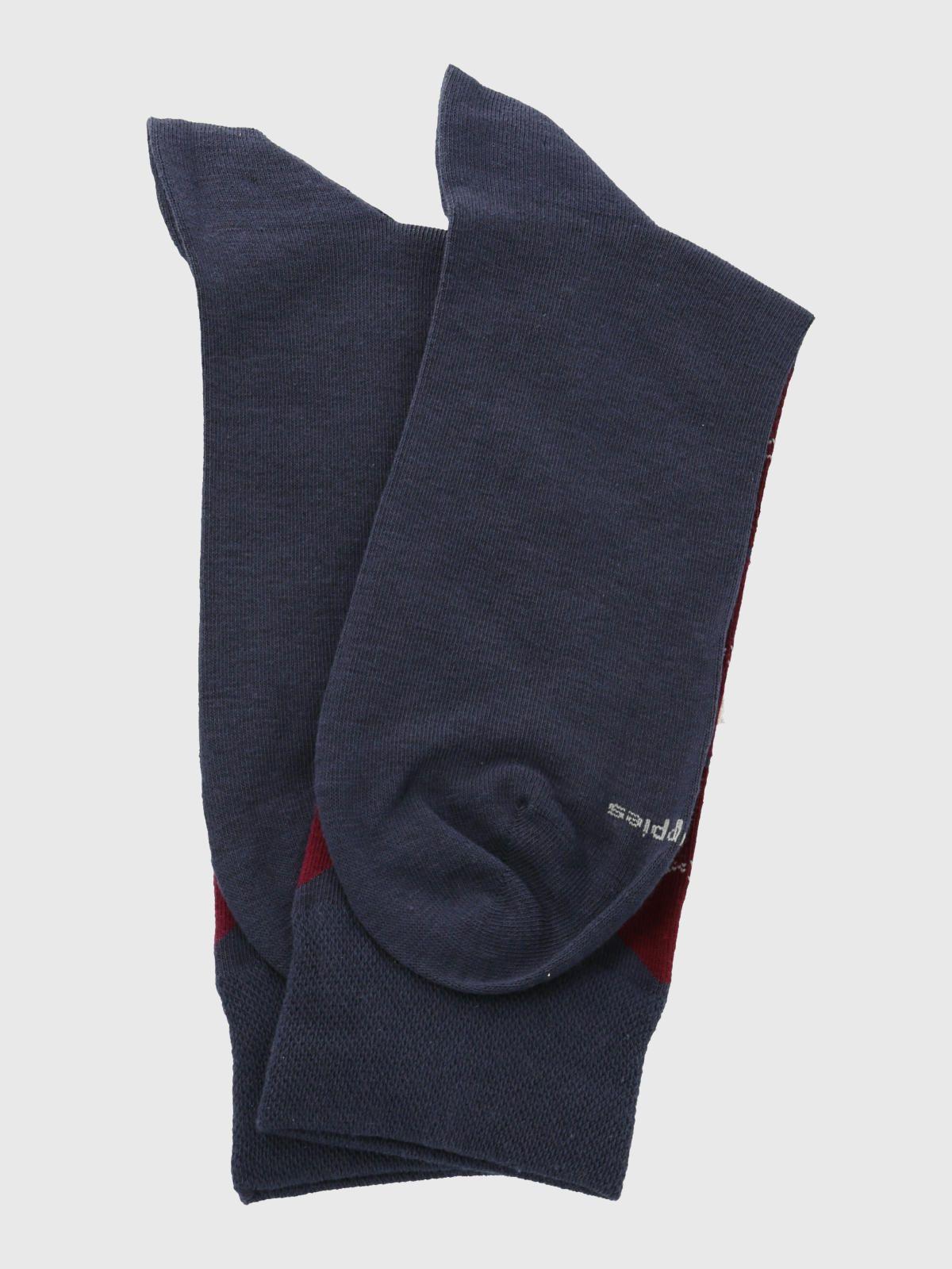 Calcetín Algodón Hombre C Cuff Argyle Azul-2