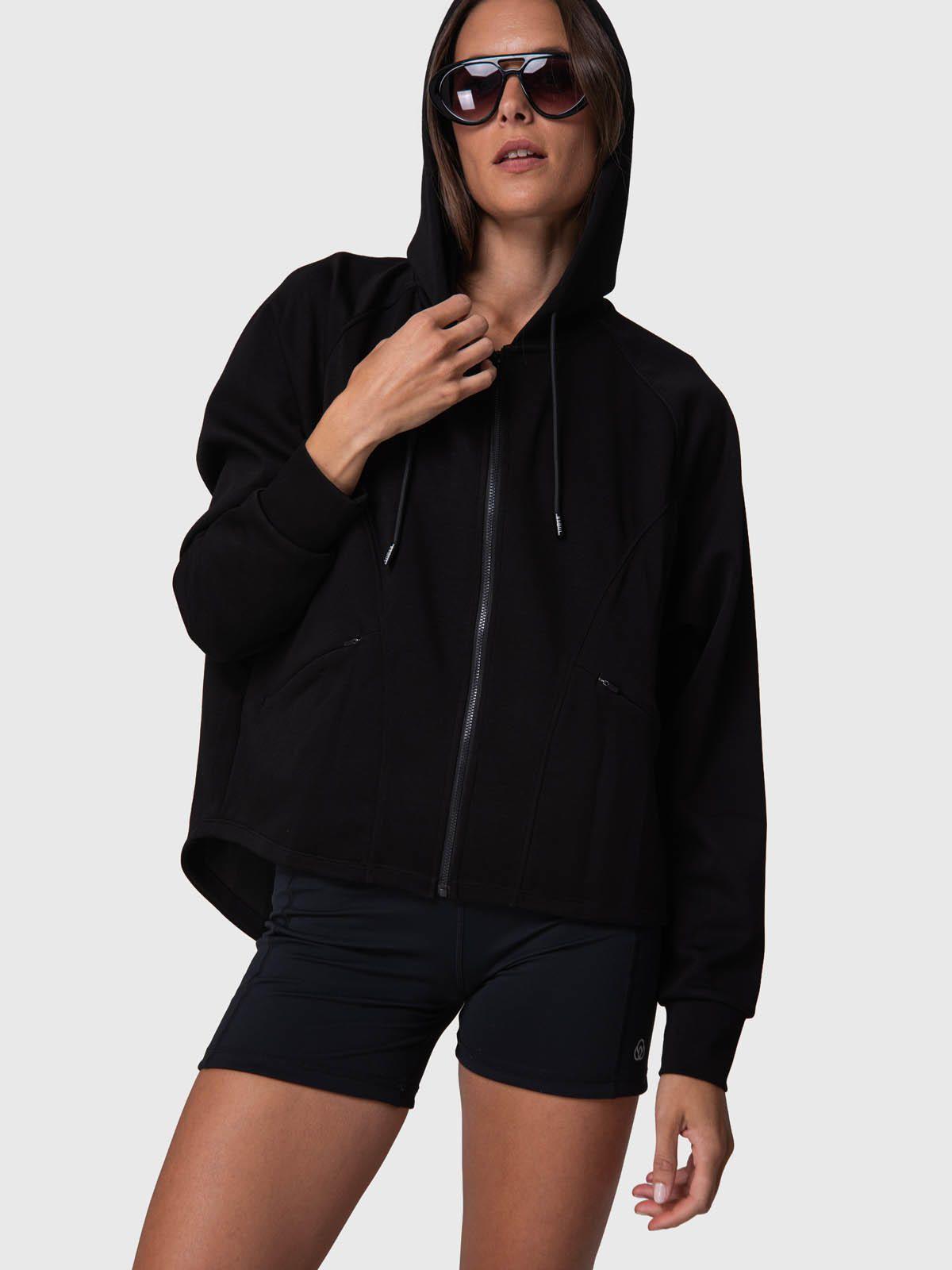 Poleron Mujer Full Zip Malaga Rec Negro-0