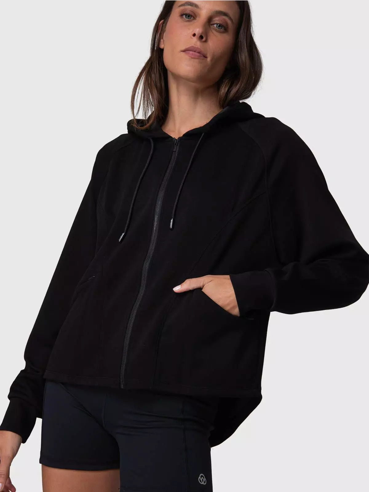 Poleron Mujer Full Zip Malaga Rec Negro-1