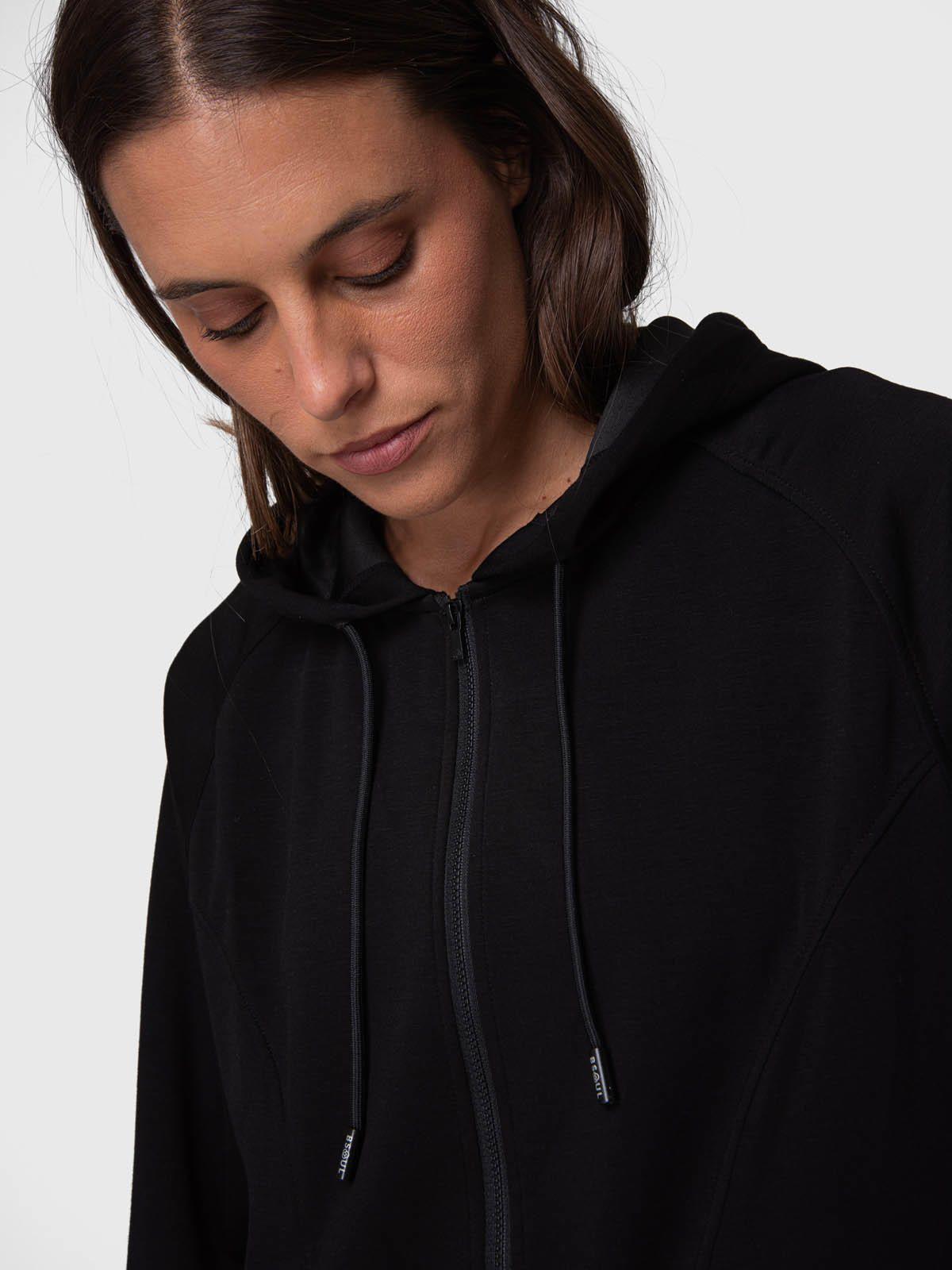 Poleron Mujer Full Zip Malaga Rec Negro-4