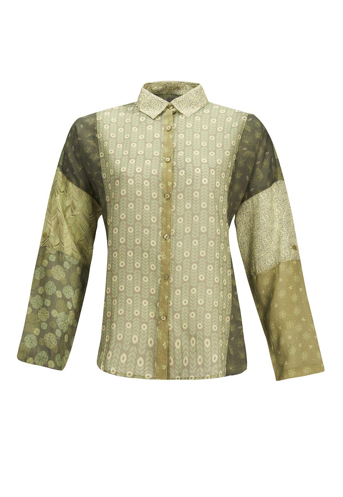Blusa Lino Orgánico Mujer Minka Verde-0