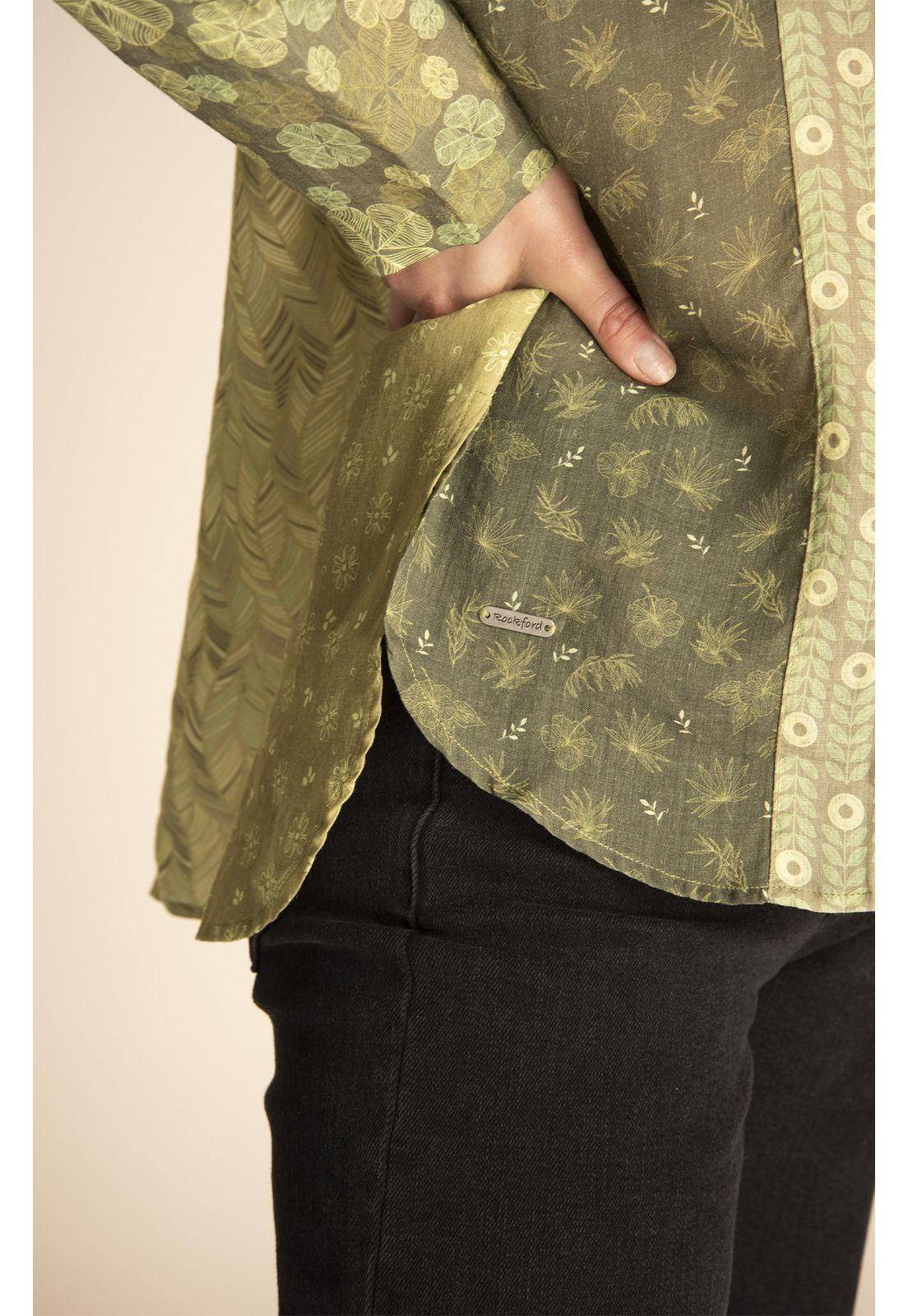 Blusa Lino Orgánico Mujer Minka Verde-5