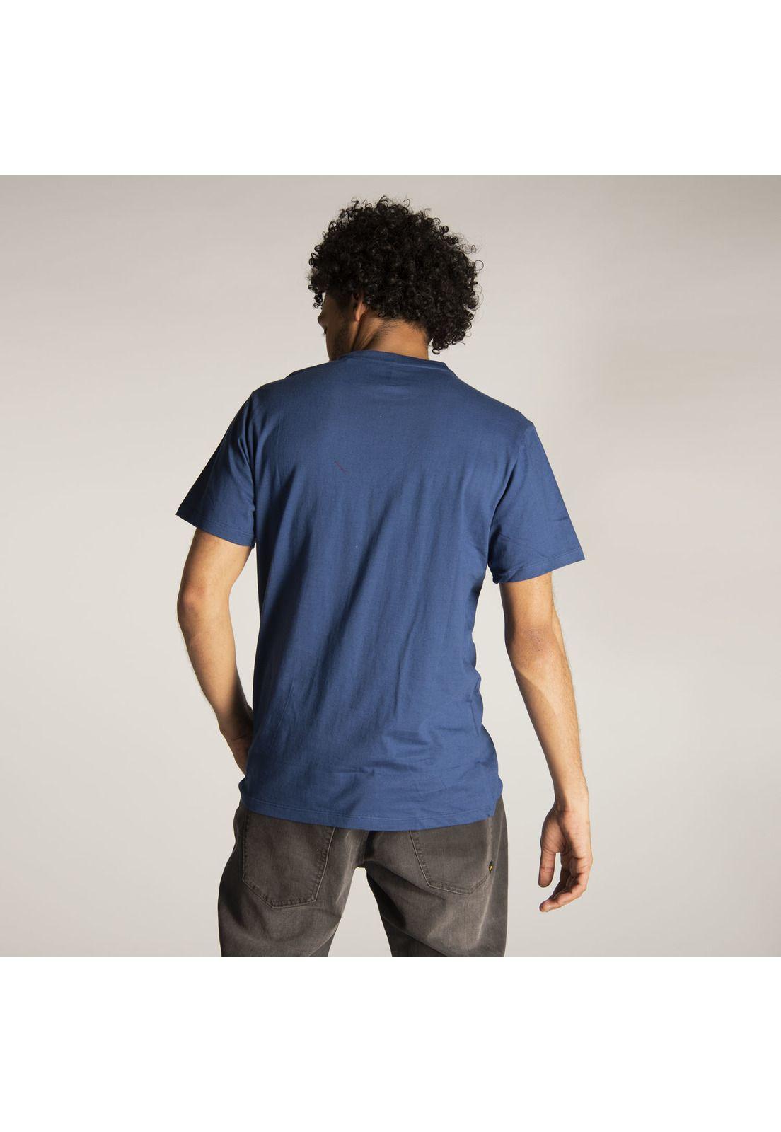 Polera M/C Hombre Slim Fit Logo Tee Azul-3