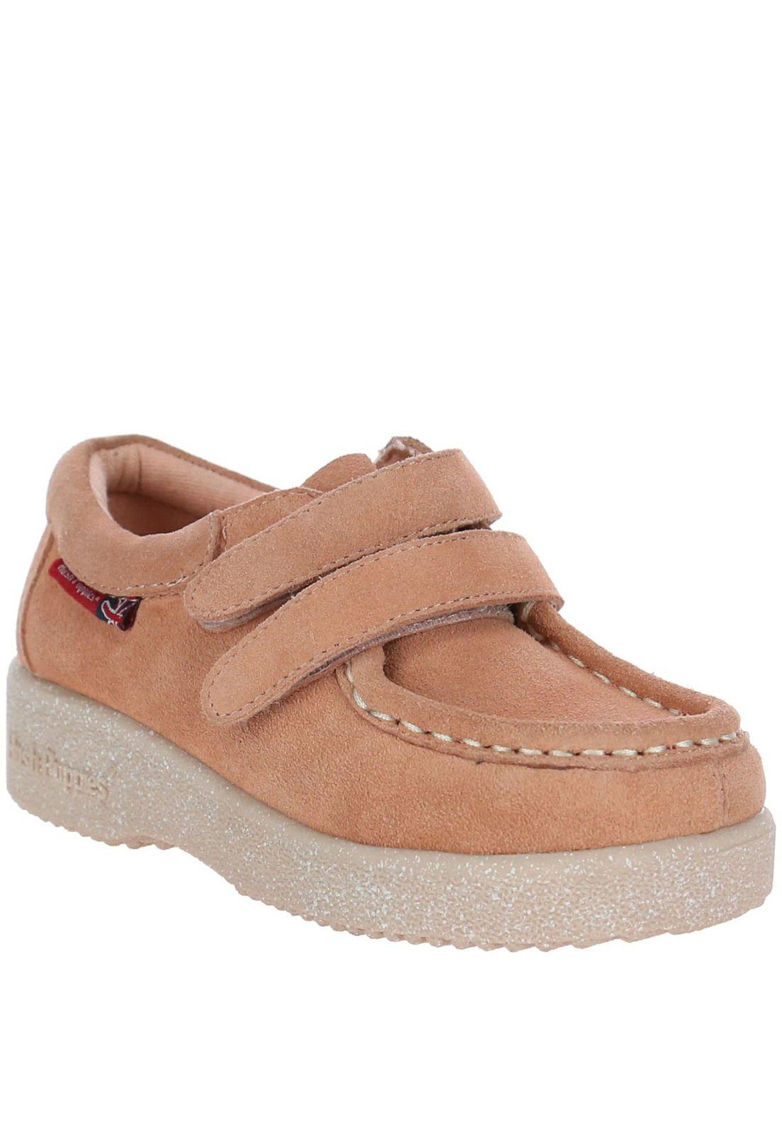 Zapato Cuero Niña Navajo Velcro Rosa-0