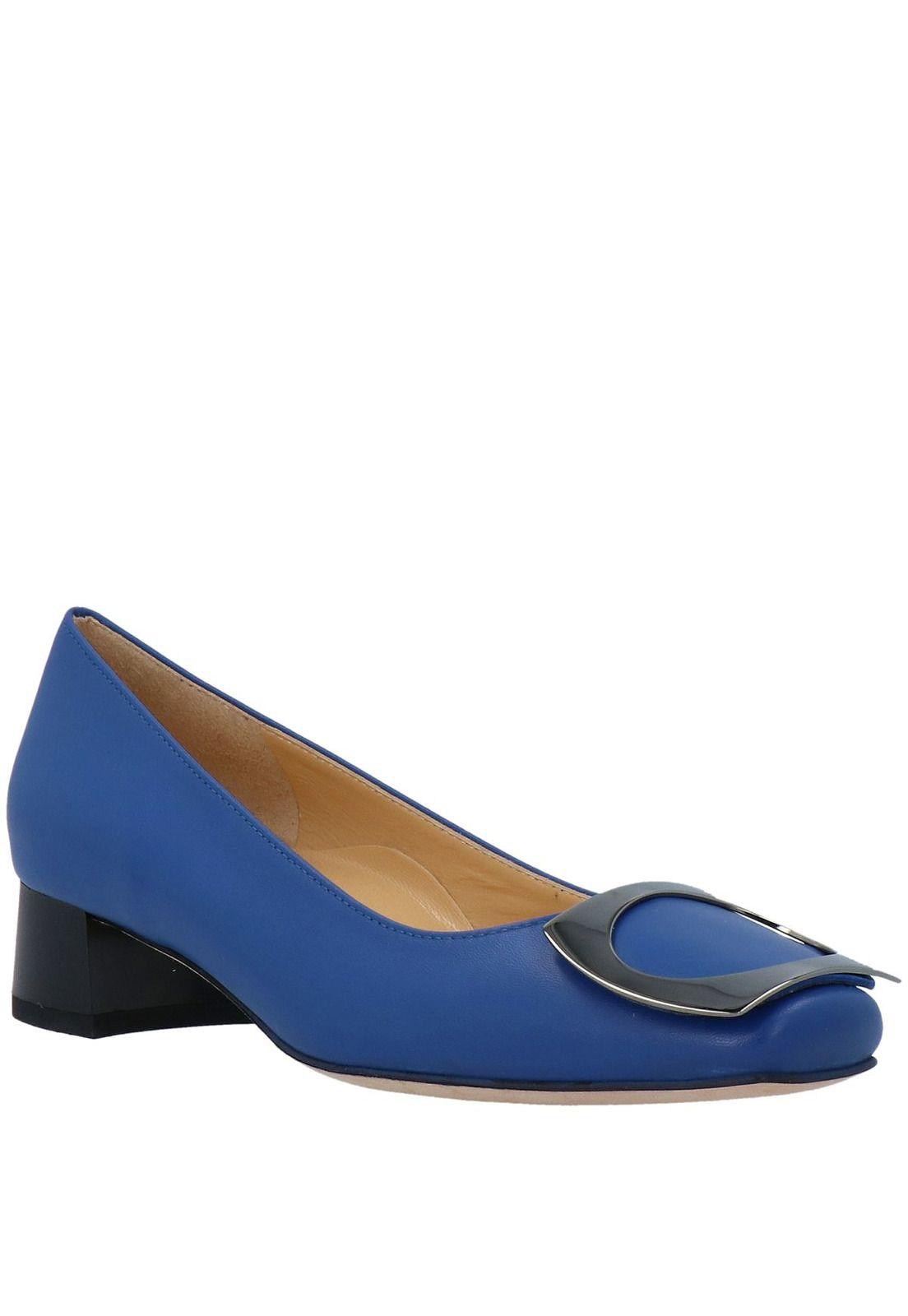 Zapato Mujer Cuero Aslog Azul-0