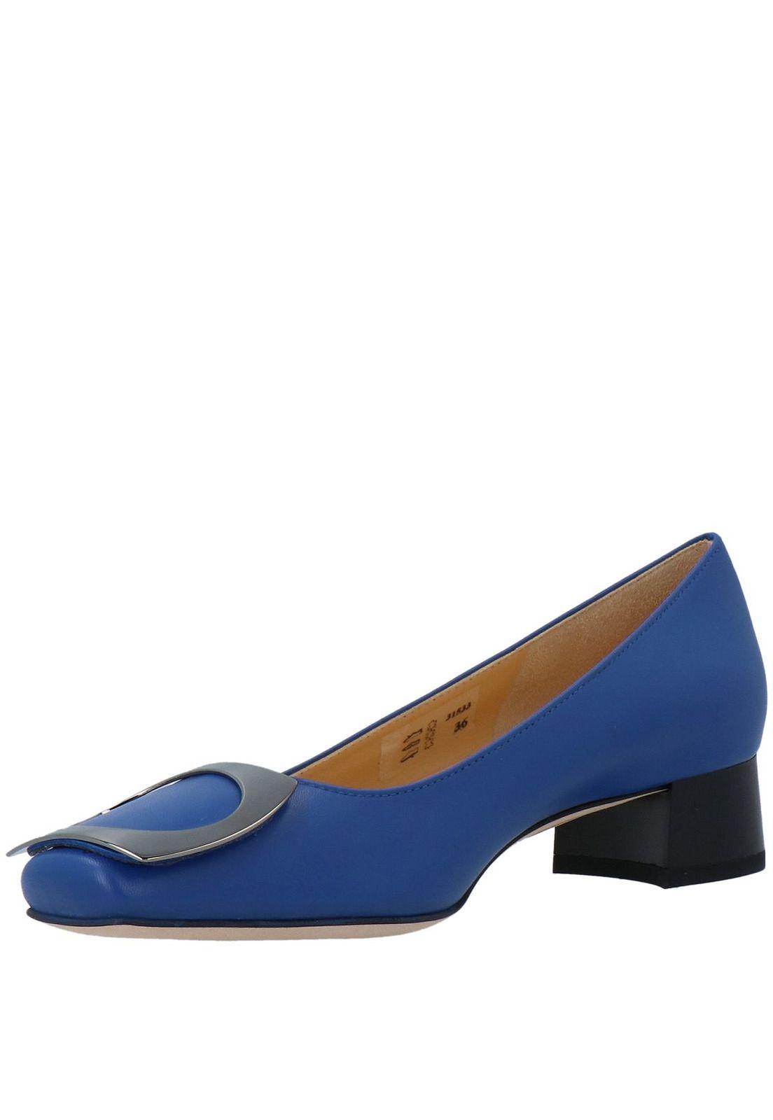 Zapato Mujer Cuero Aslog Azul-3
