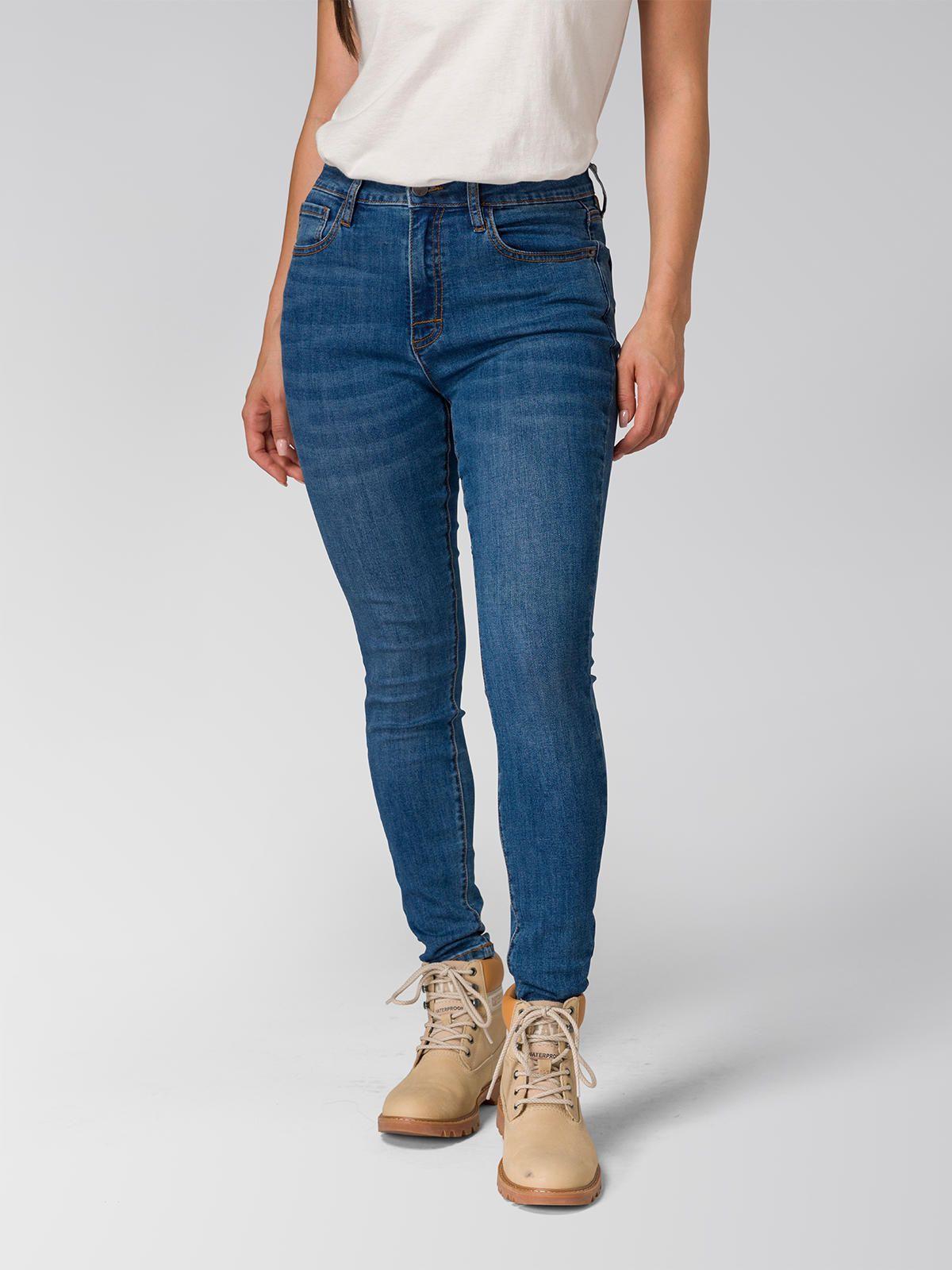 Jeans Stretch Denim Mid Rise Mujer Indigo-1