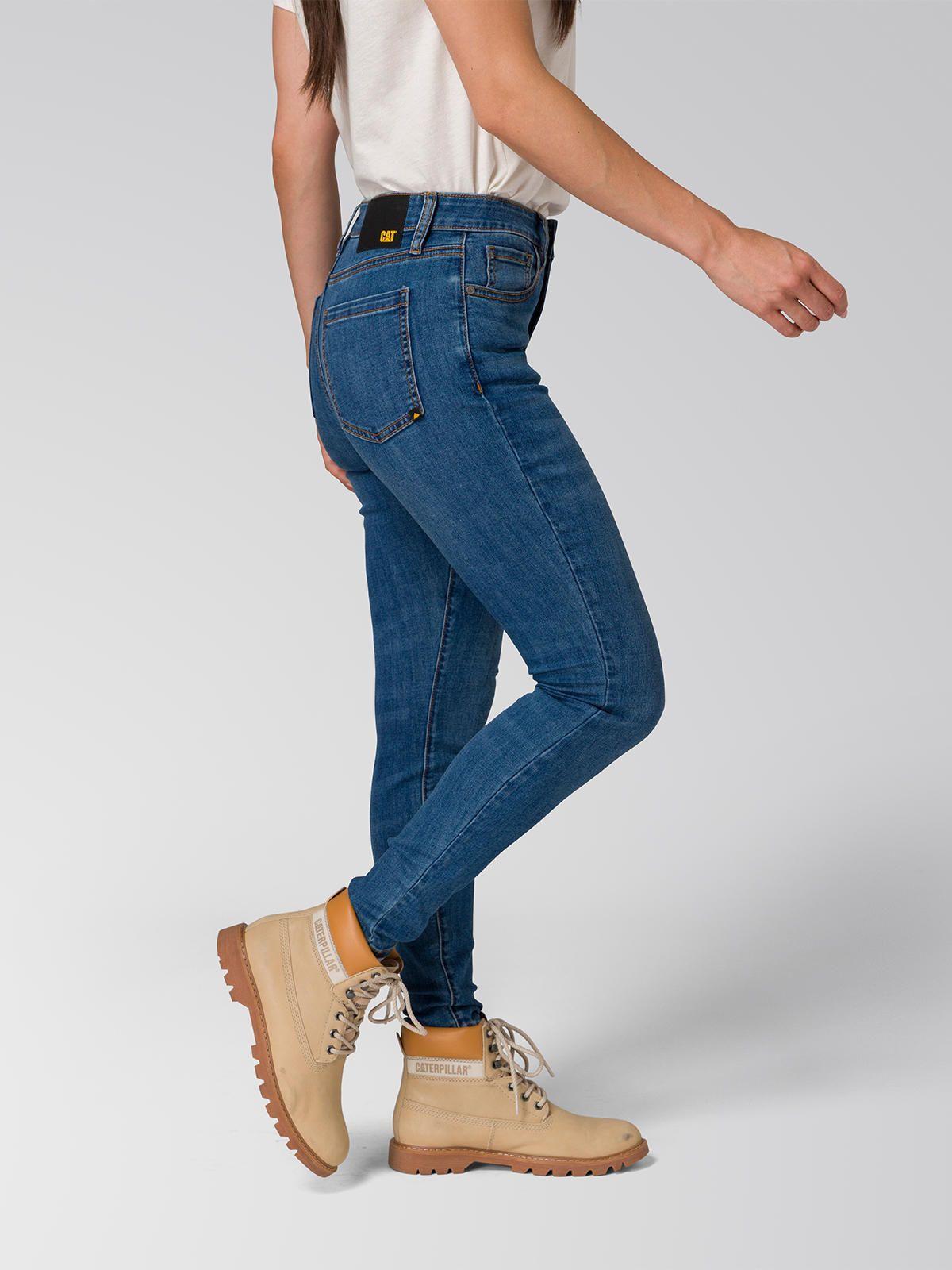 Jeans Stretch Denim Mid Rise Mujer Indigo-4
