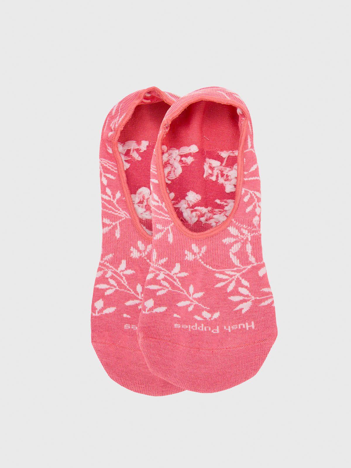 Calcetin Algodón Mujer Inv M Hojas Rosado-2