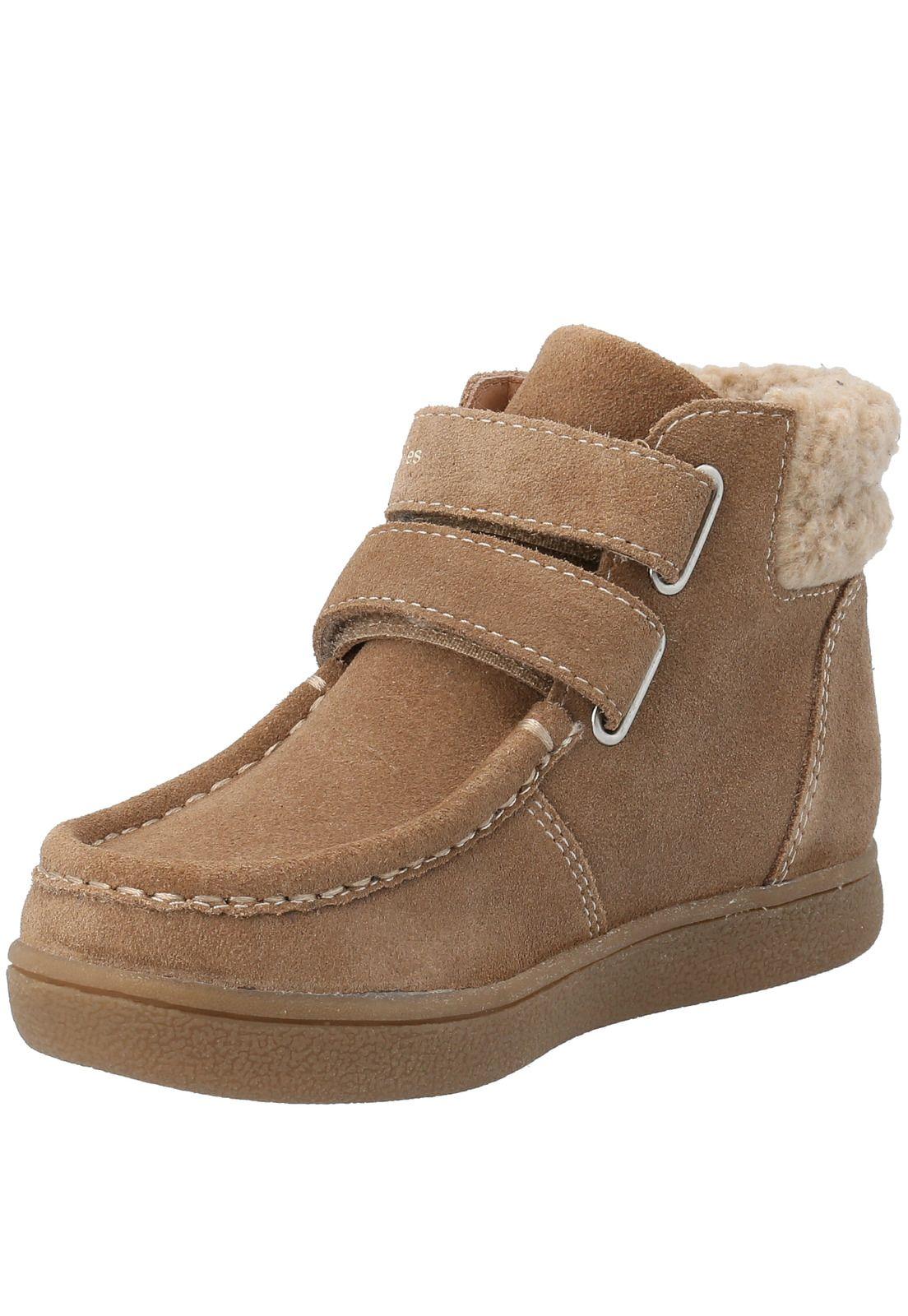 Botín Cuero Niña Koda Velcro Café (26-29)-3