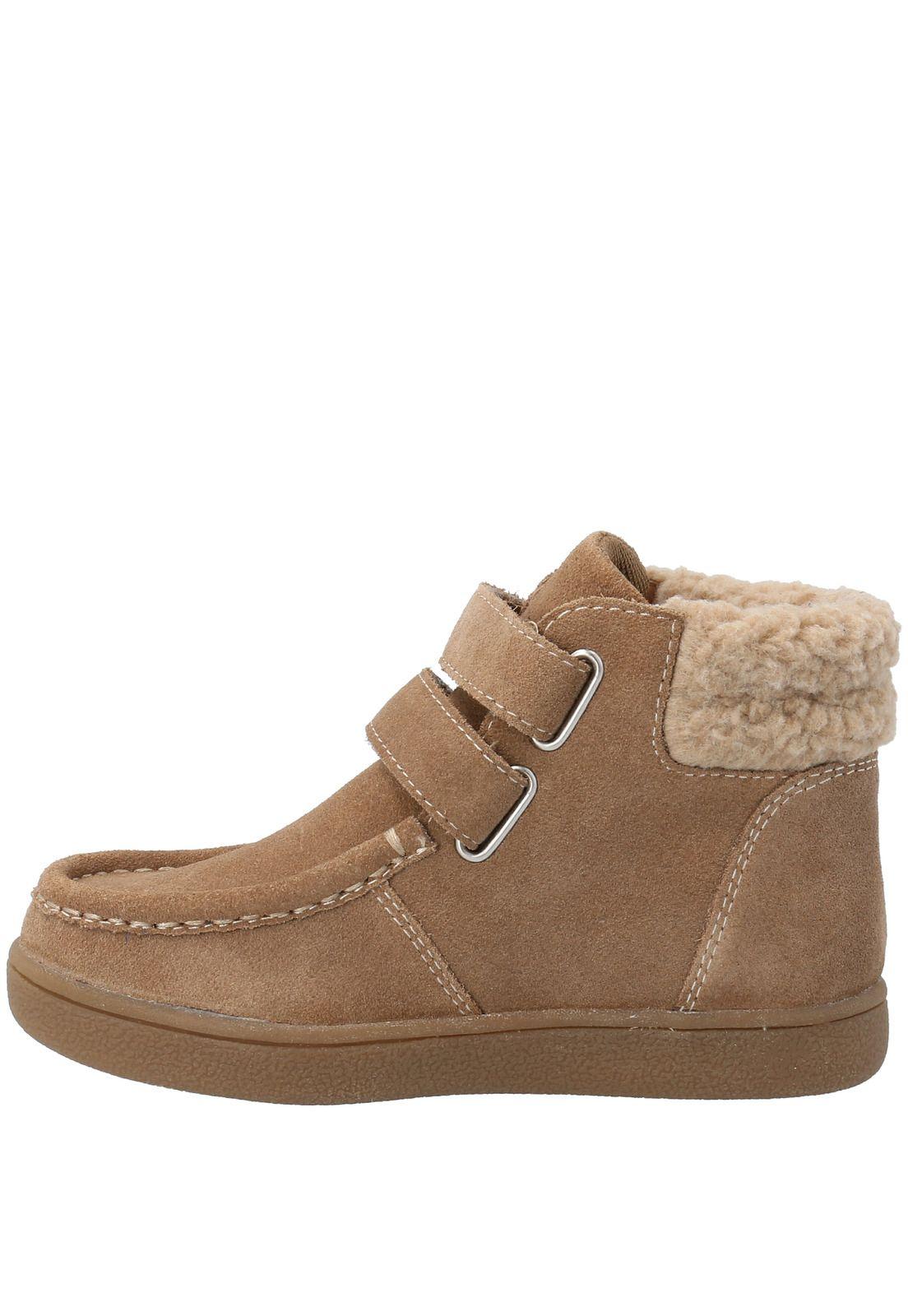 Botín Cuero Niña Koda Velcro Café (26-29)-4