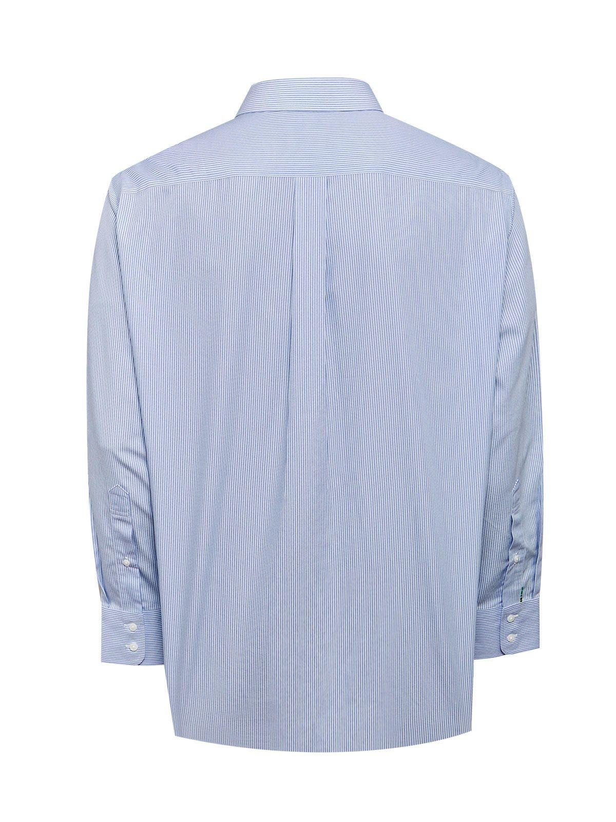 Camisa Algodón Libre de Arrugas Hombre Azul-3