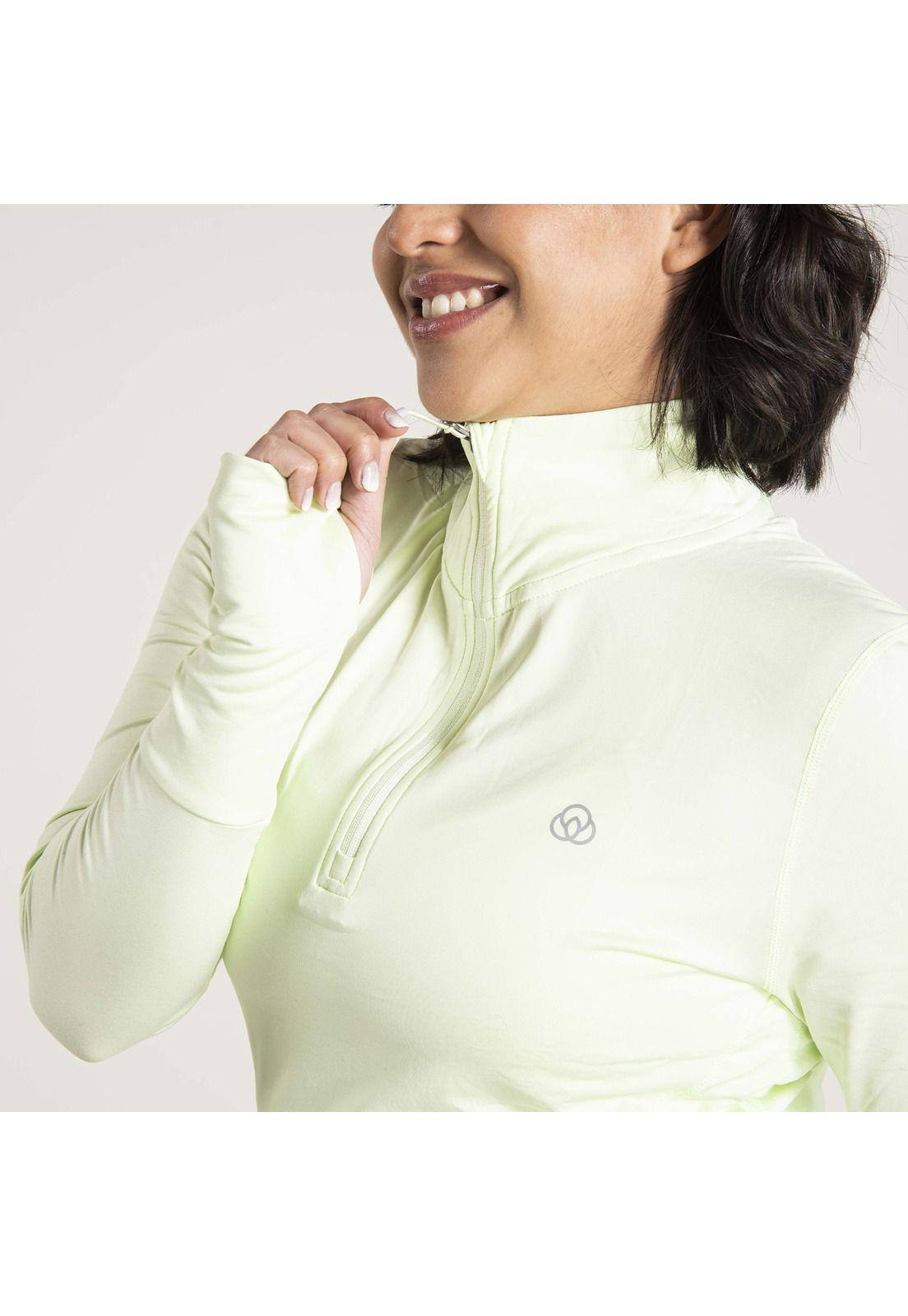 Polera Mujer Ls Half Zip Verde Manzana-3