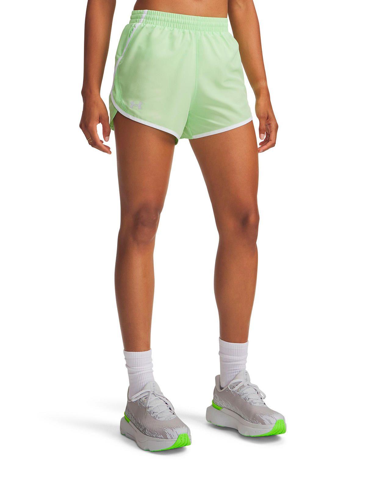 Short UA Fly-By 3" Verde Mujer-0