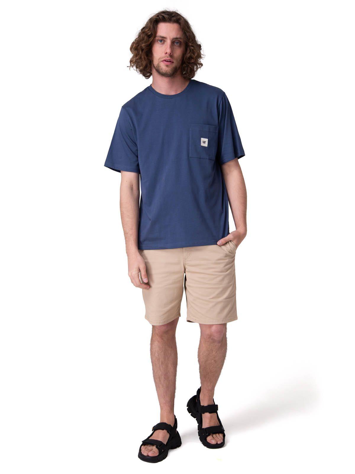 Polera Manga Corta Solid Pocket Label T Hombre Azul-4