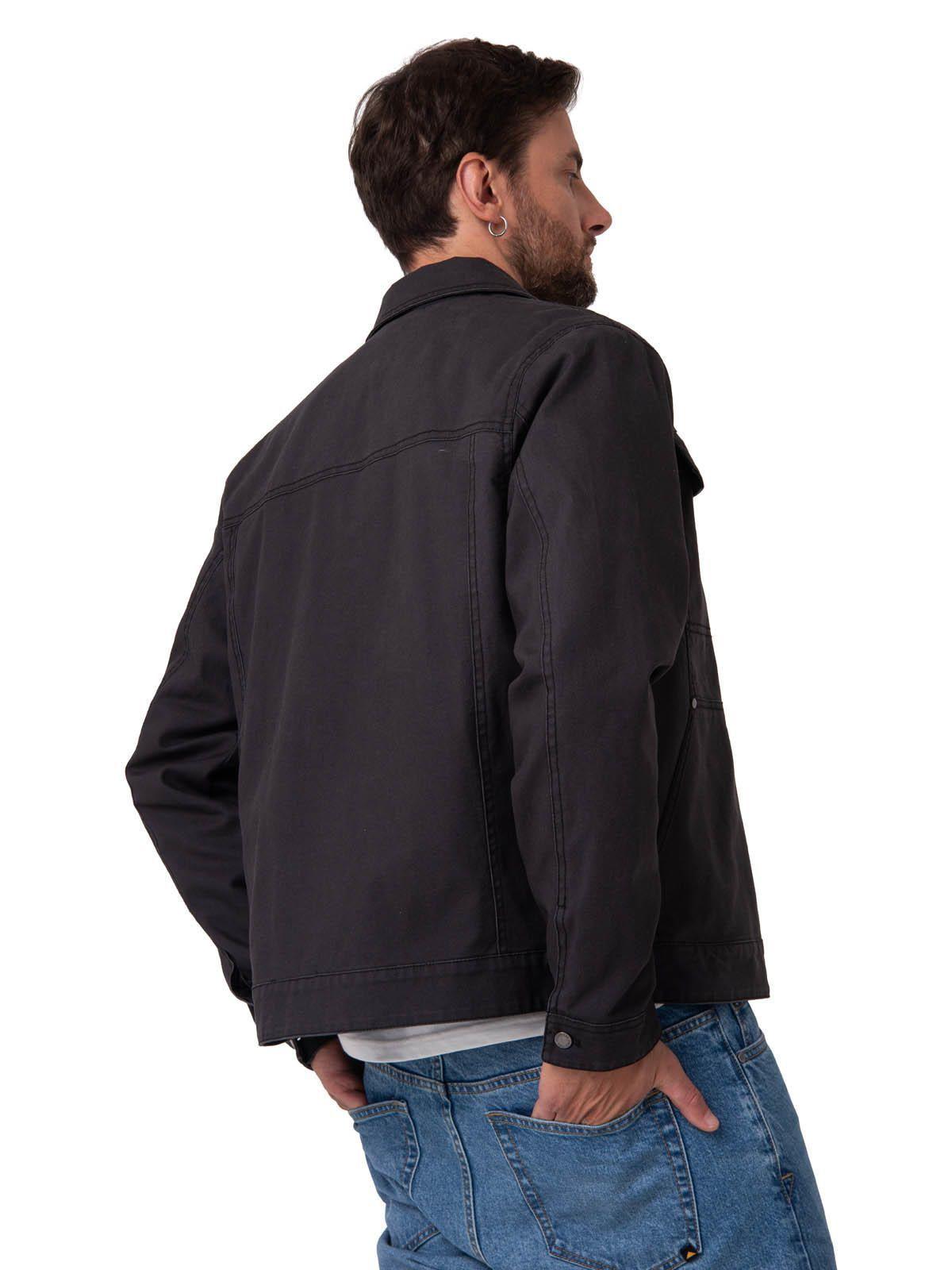 Chaqueta Hombre Canvas Flannel Negro-1
