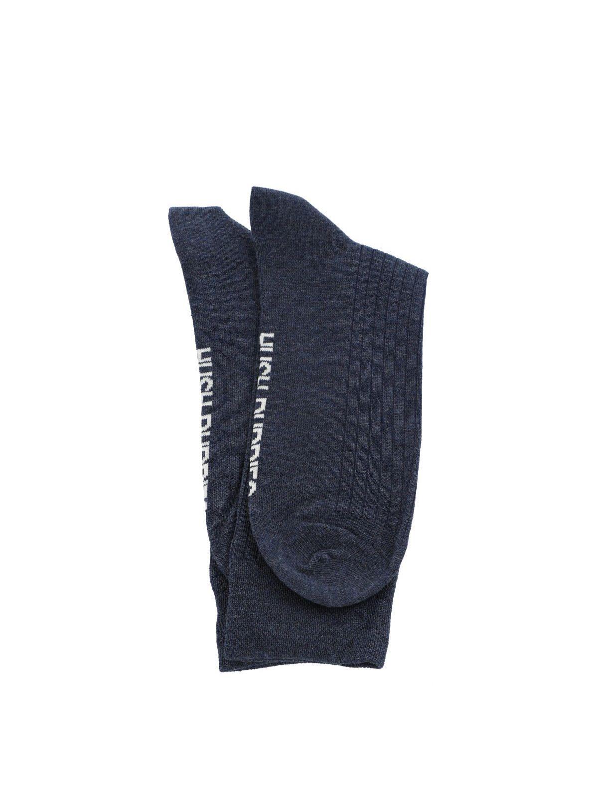 Calcetín Algodón Hombre C Cuff Classic Azul Oscuro-2