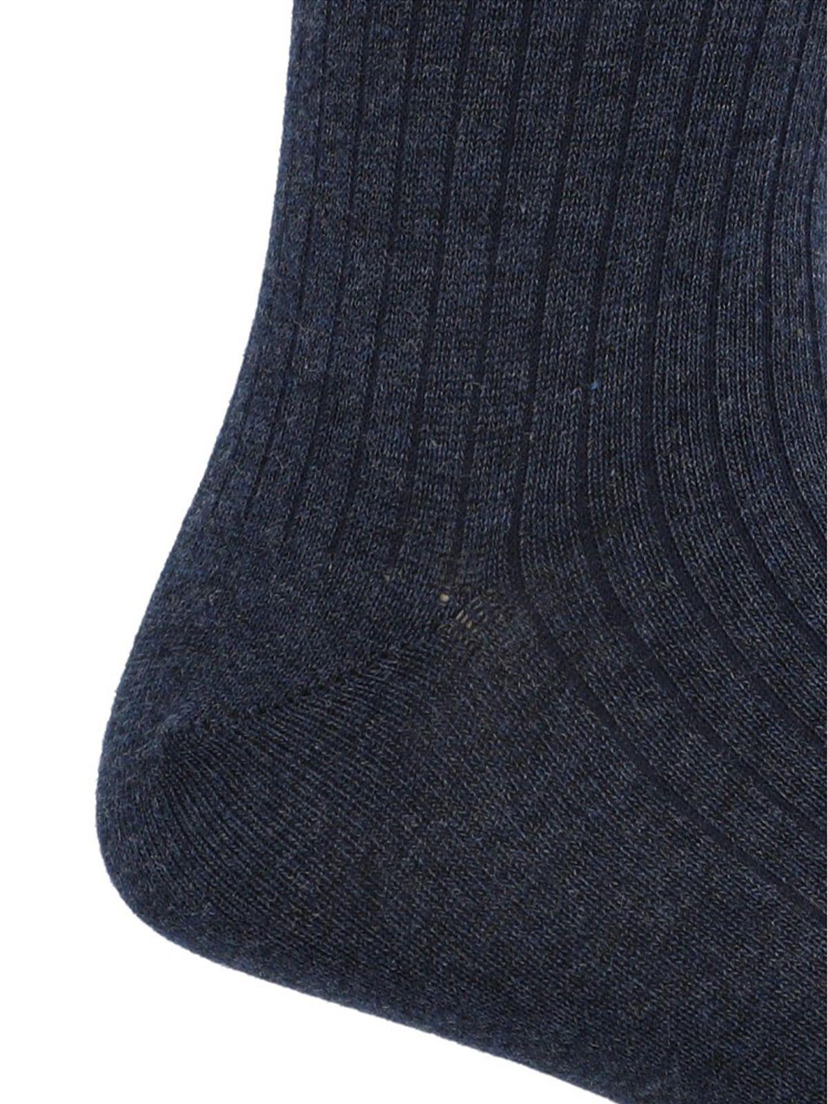 Calcetín Algodón Hombre C Cuff Classic Azul Oscuro-1