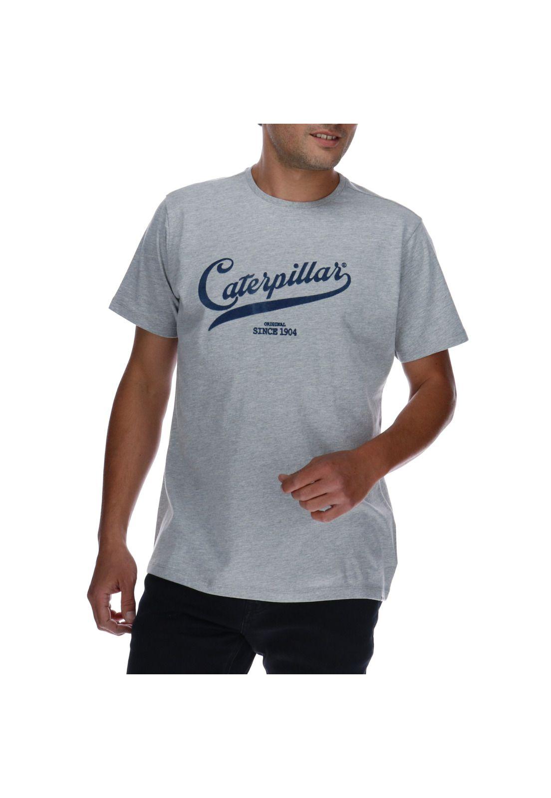 Polera Hombre Vintage Script Gris-0