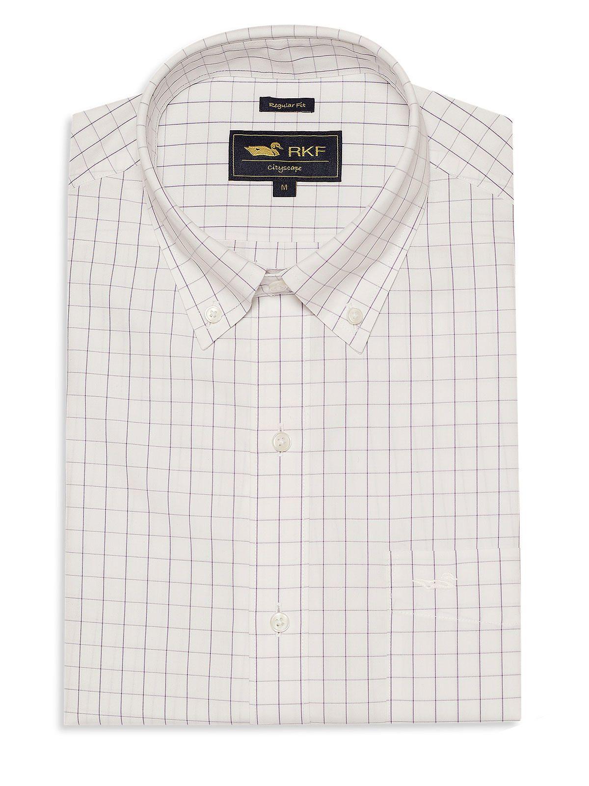 Camisa Cuello Button-Down Hombre WF Morado-0