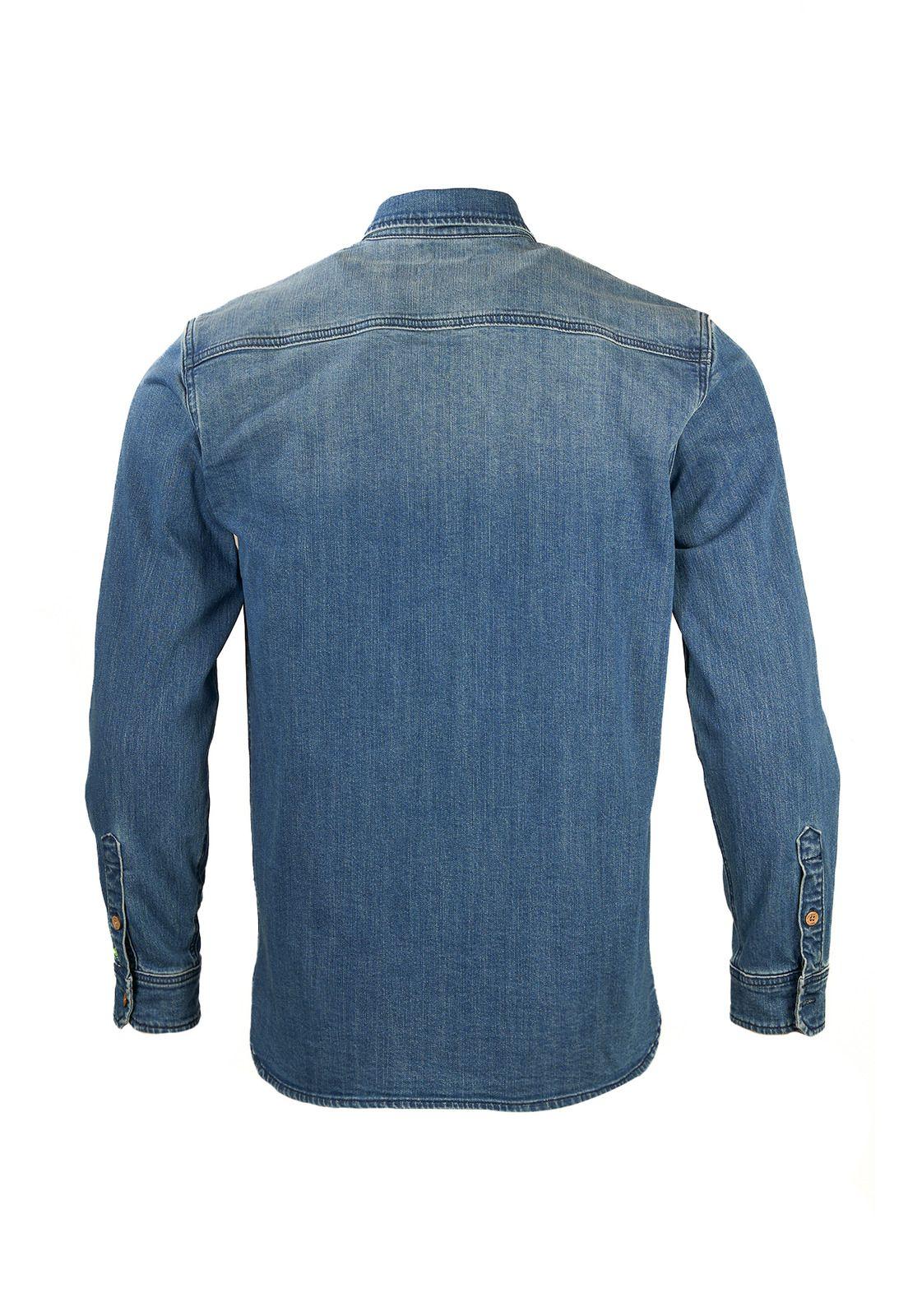 Camisa Algodón Orgánico Hombre Denim Azul-1