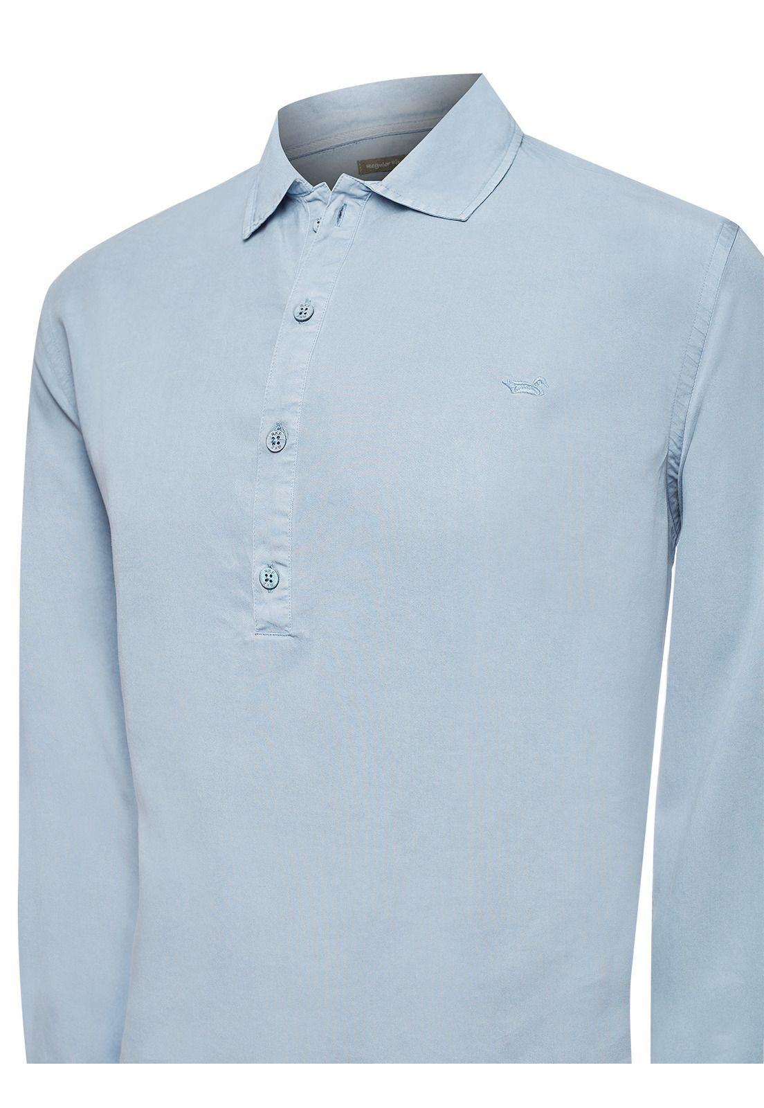 Camisa Tencel Hombre Tencelhalf Azul-3