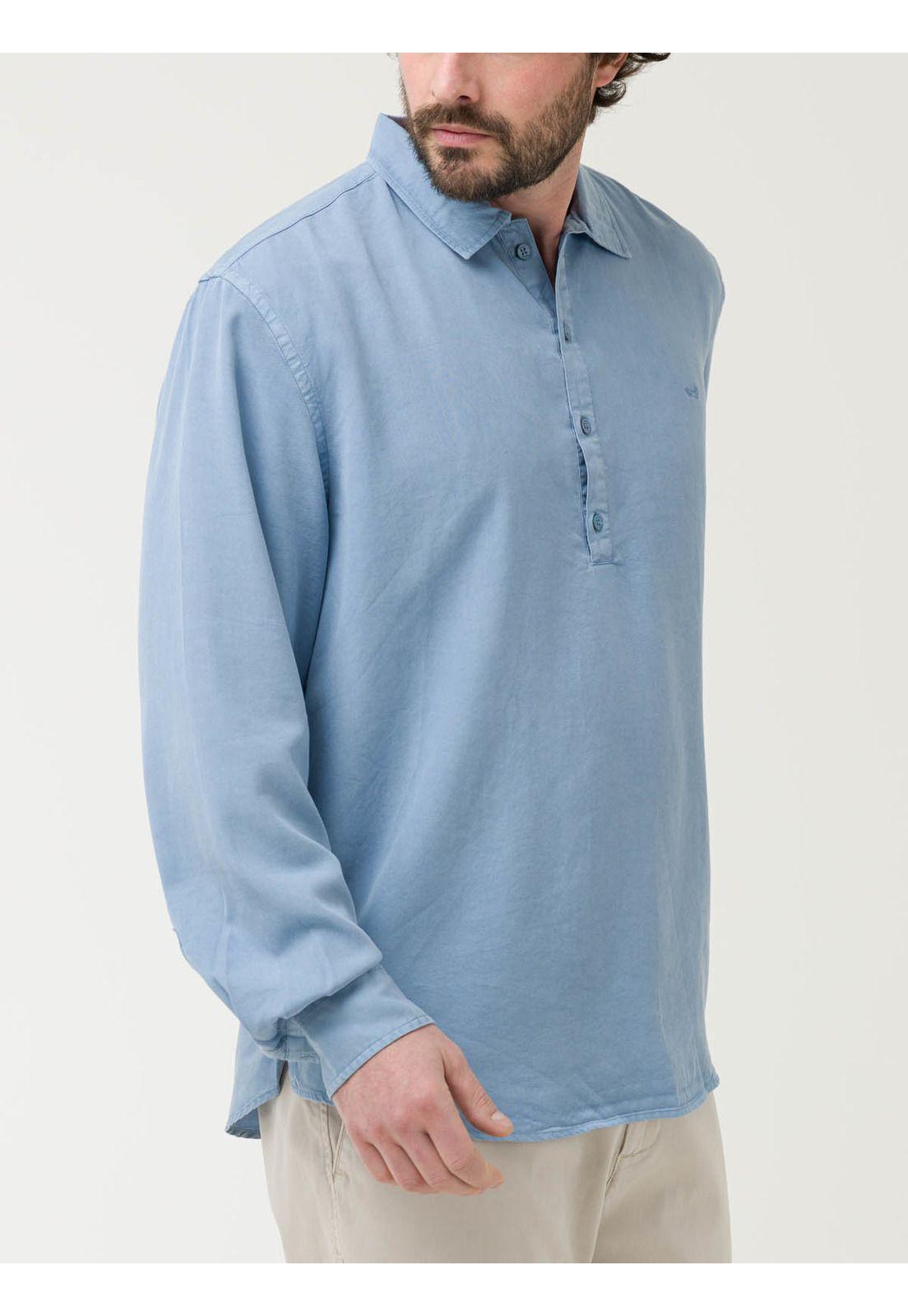 Camisa Tencel Hombre Tencelhalf Azul-4