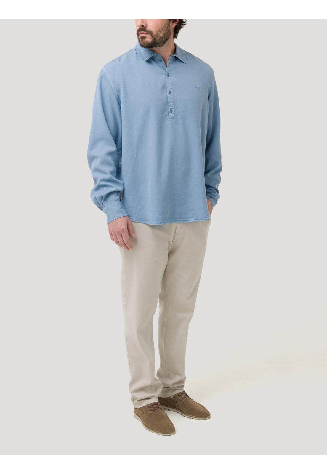 Camisa Tencel Hombre Tencelhalf Azul-8