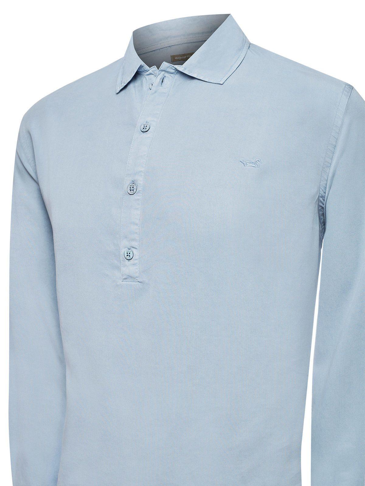 Camisa Tencel Hombre Tencelhalf Azul-3