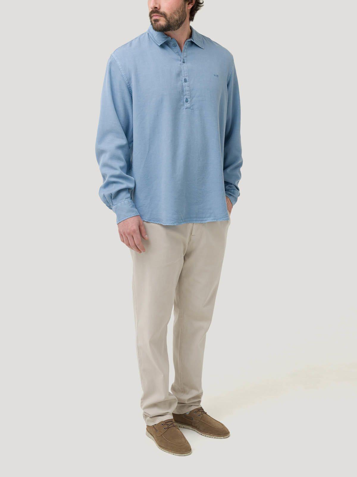 Camisa Tencel Hombre Tencelhalf Azul-8