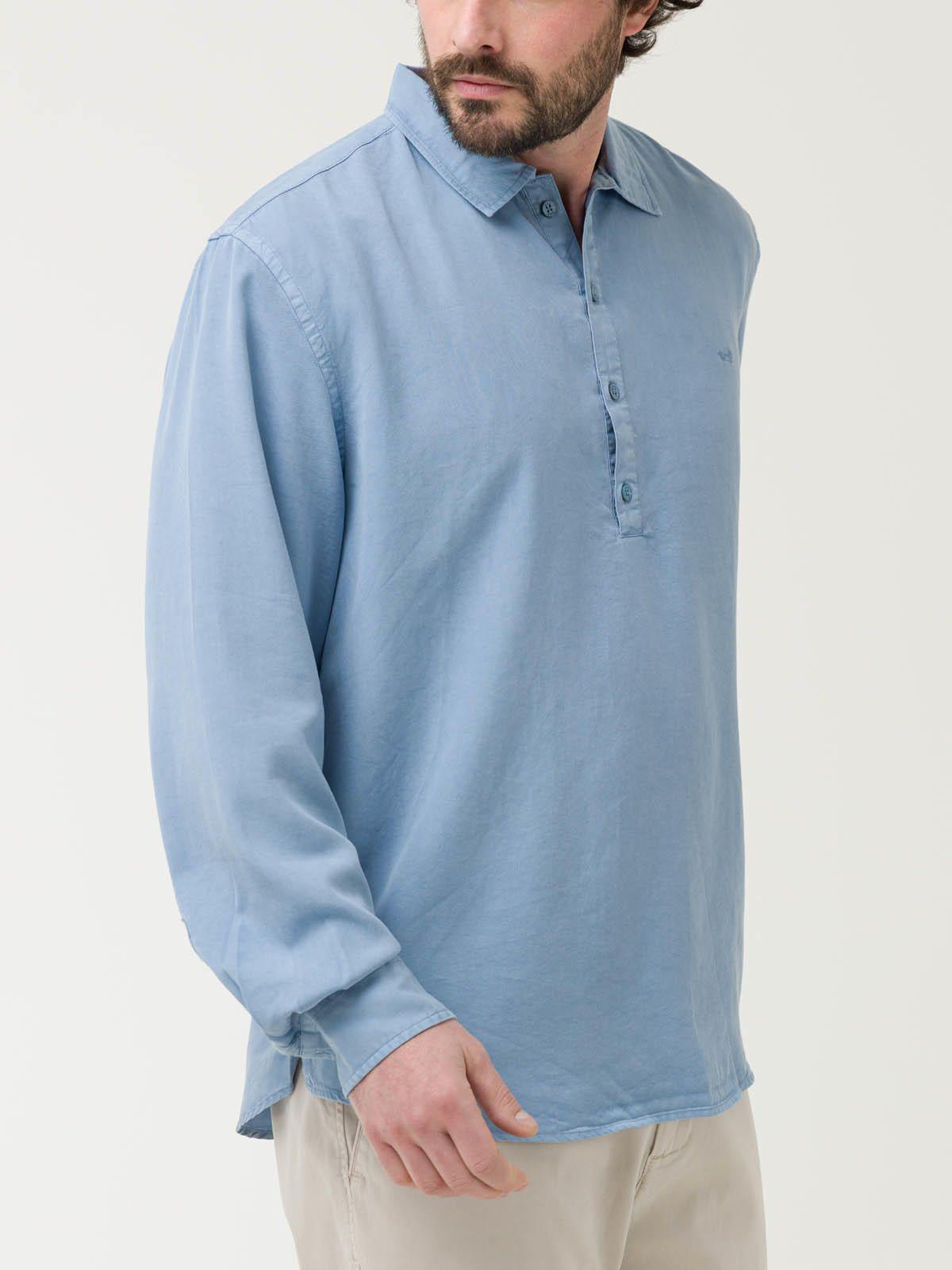 Camisa Tencel Hombre Tencelhalf Azul-4