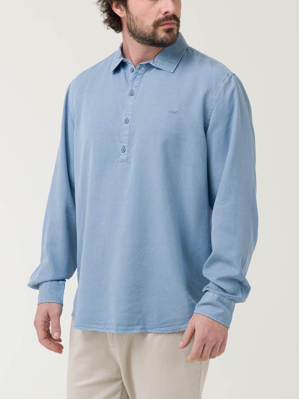 Camisa Tencel Hombre Tencelhalf Azul-5