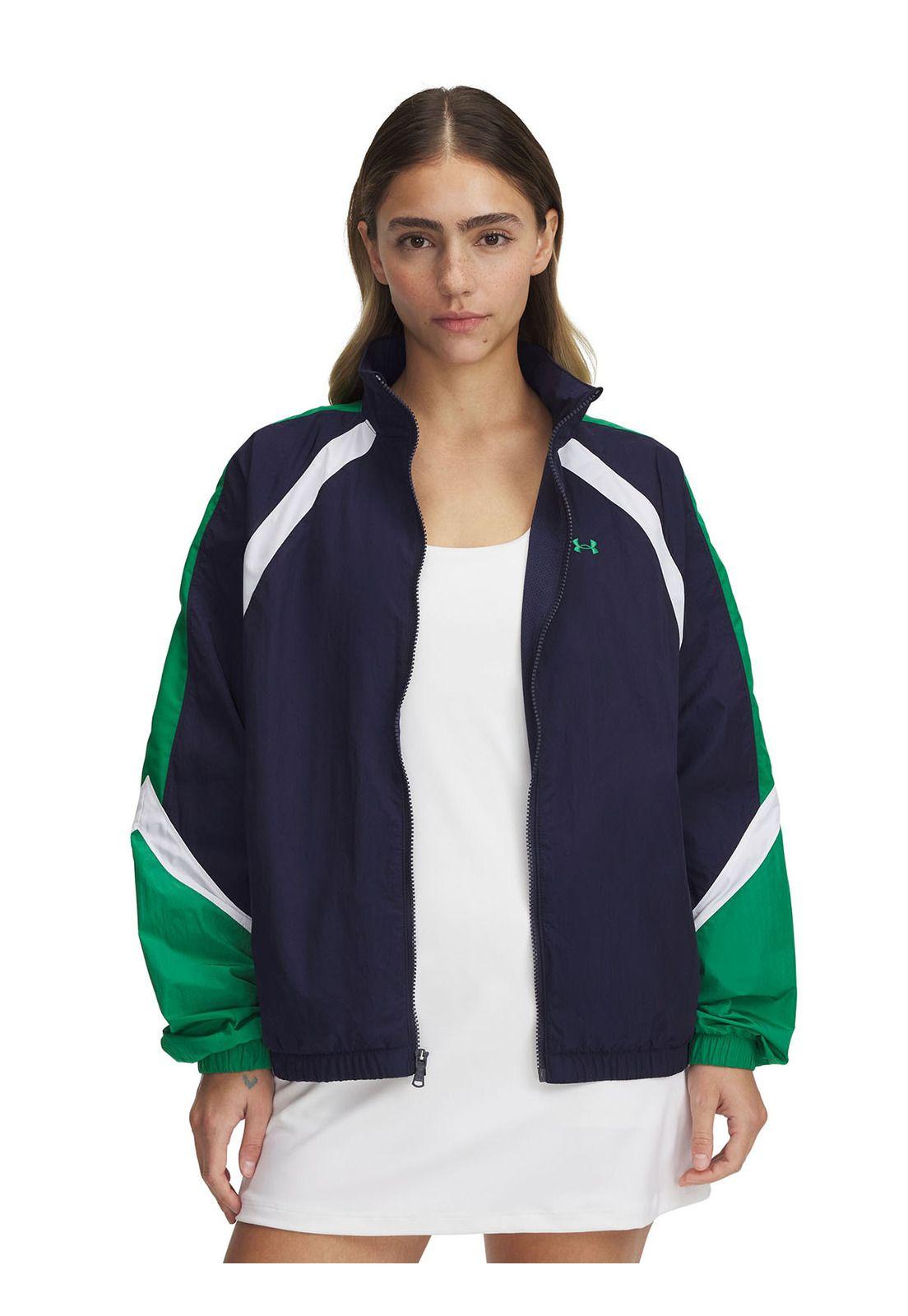 Chaqueta Ua Icon Crinkle Track Azul Para Mujer-0