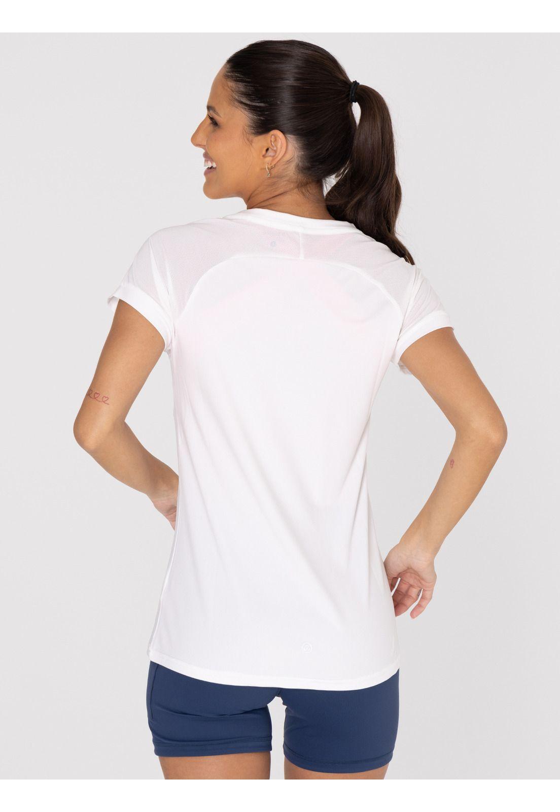 Polera Manga Corta Mujer V Neck Blanca -1