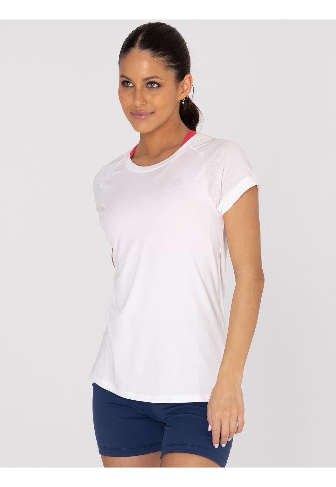 Polera Manga Corta Mujer V Neck Blanca -3