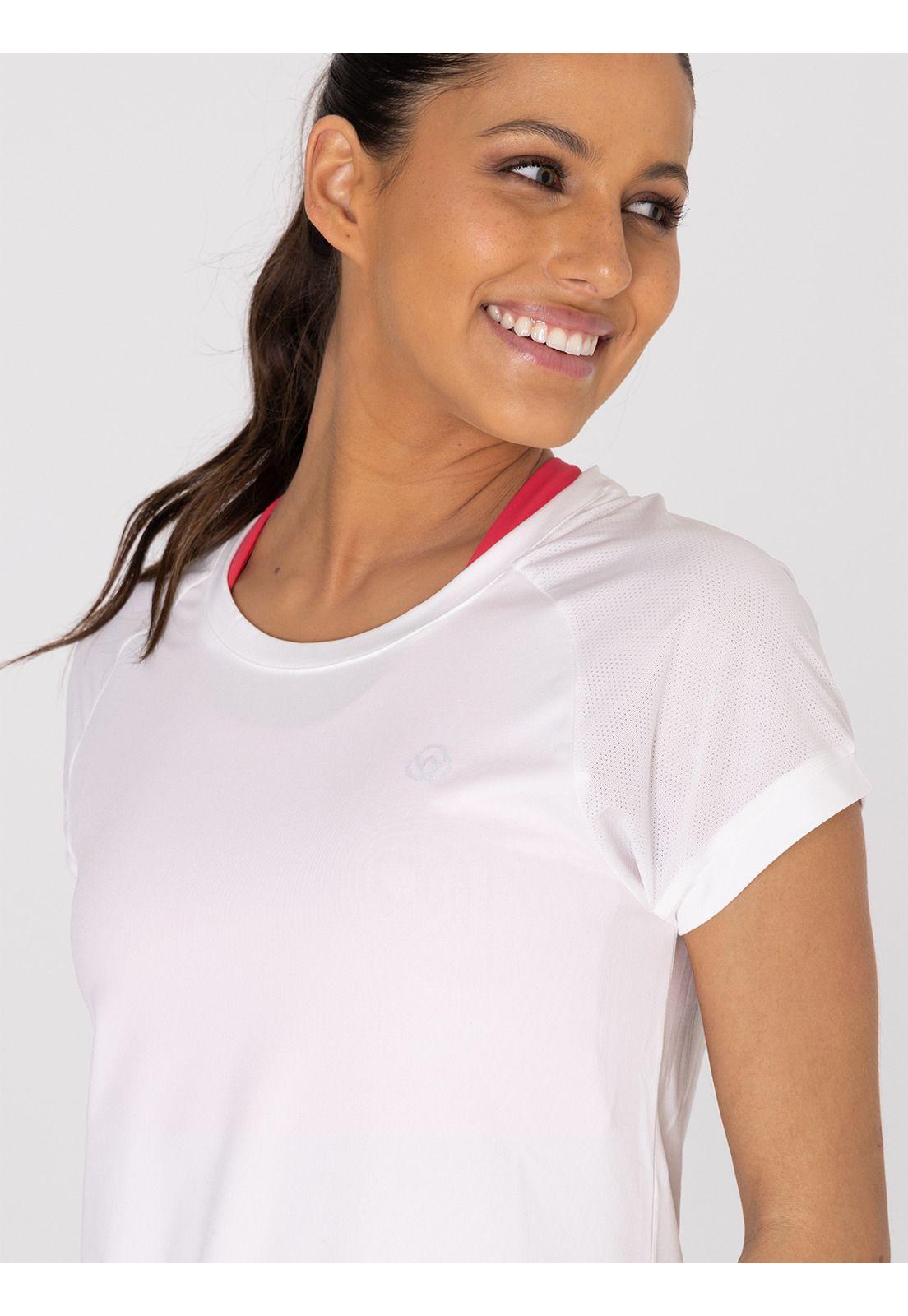 Polera Manga Corta Mujer V Neck Blanca -4