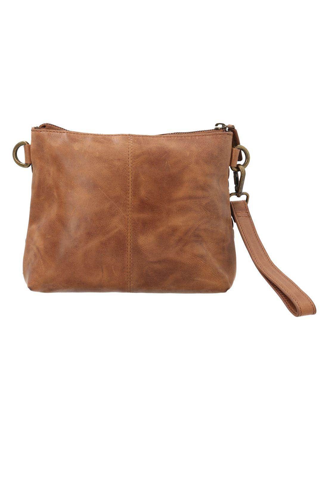Cartera Cuero Mujer Fd Braid Cross Tan-2