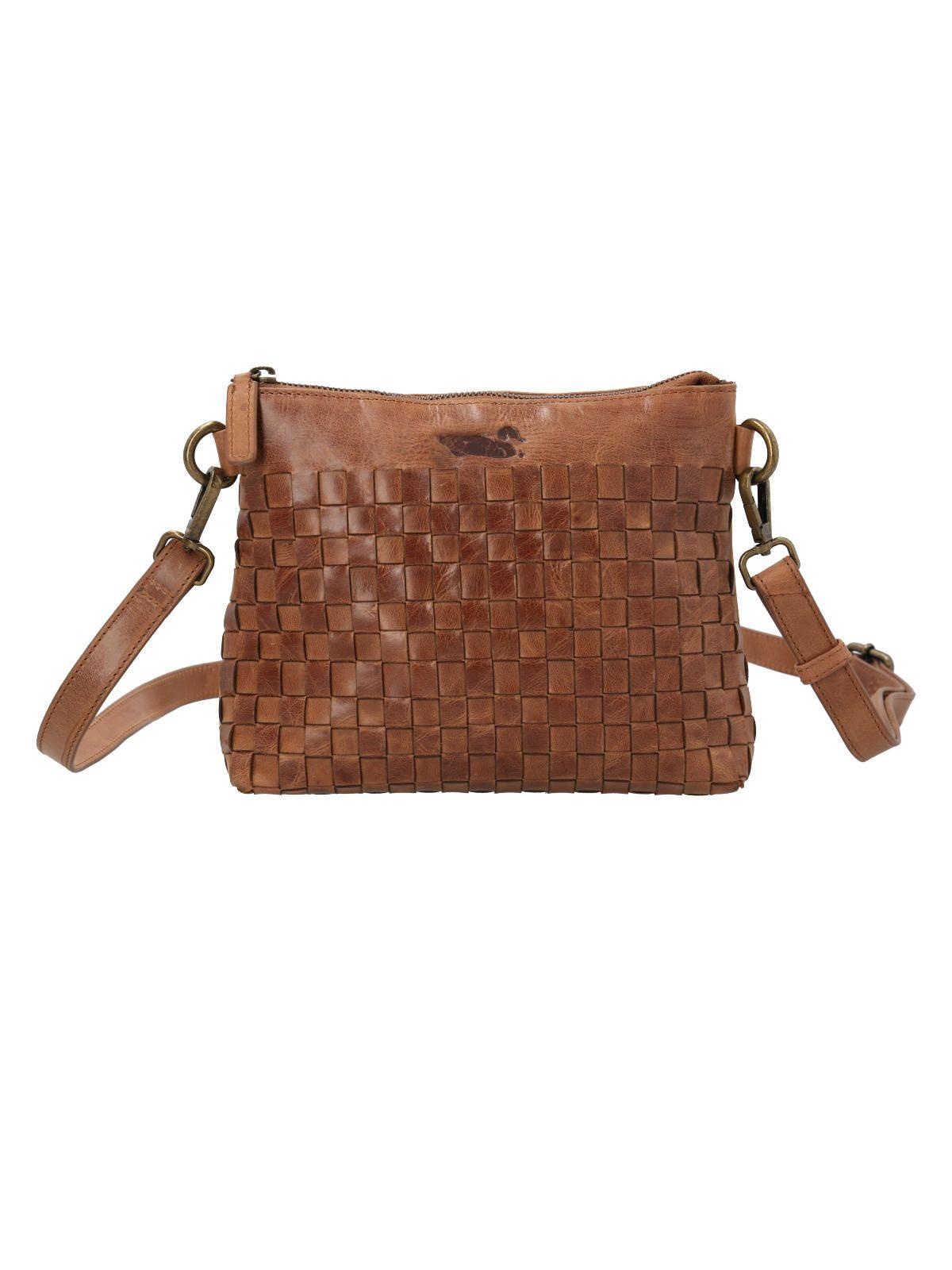 Cartera Cuero Mujer Fd Braid Cross Tan-0