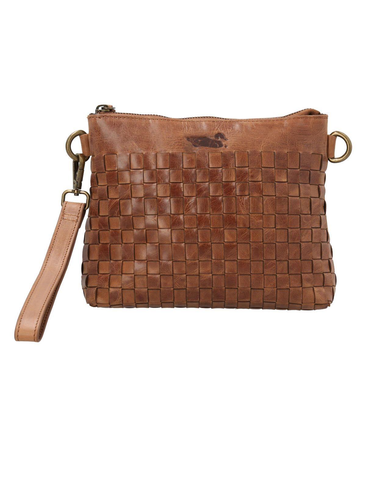 Cartera Cuero Mujer Fd Braid Cross Tan-1