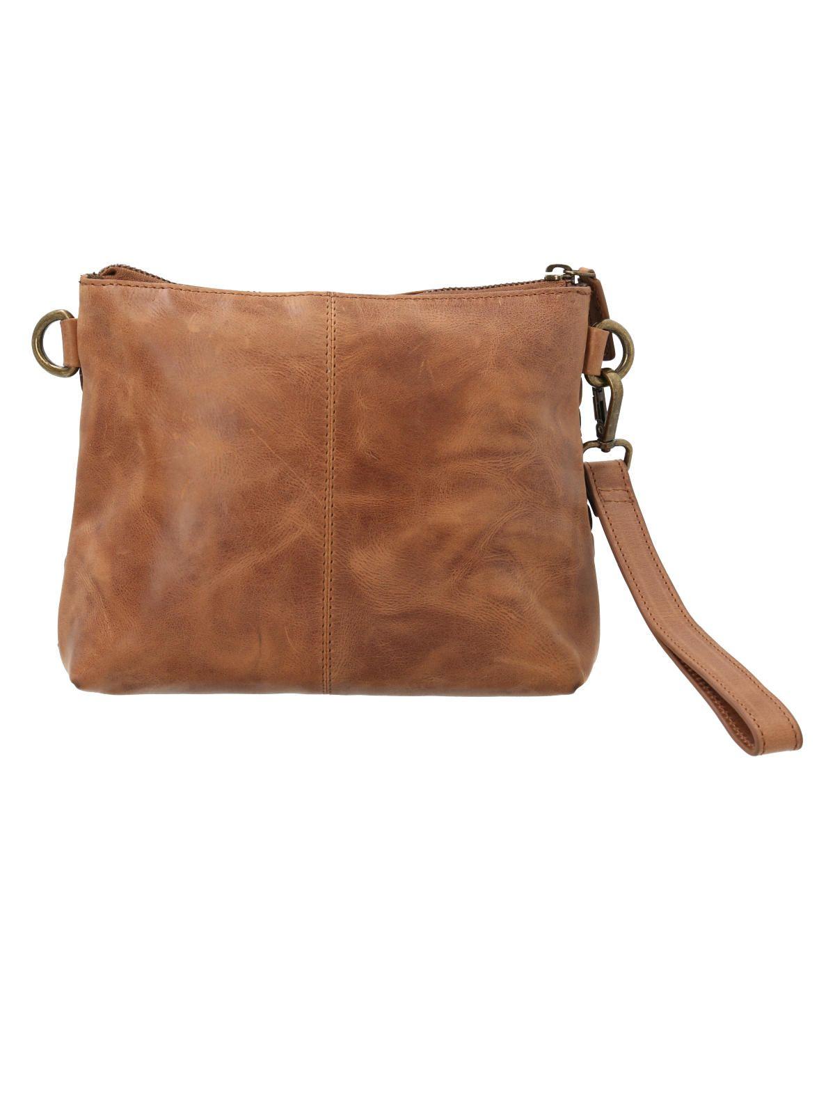 Cartera Cuero Mujer Fd Braid Cross Tan-2