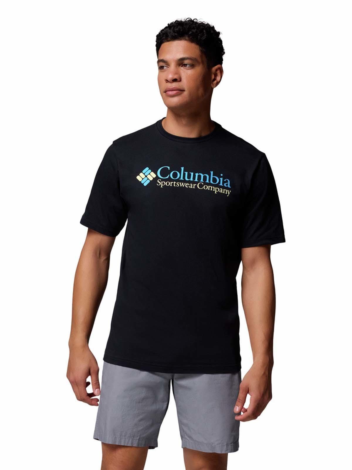 Polera M/C Hombre CSC Basic Logo Negro Columbia-0